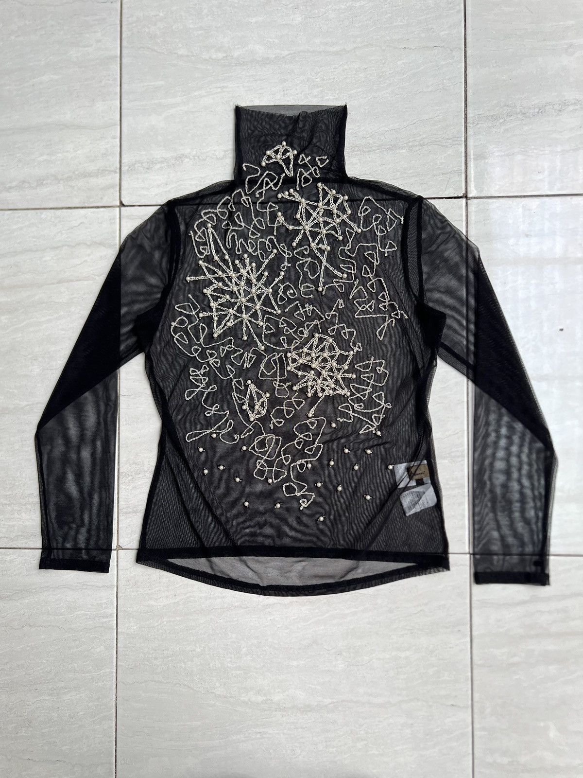 Japanese Brand Yukiko Hanai Black Mesh T-shirt Size XS / US 0-2 / IT 36-38 - 6 Thumbnail