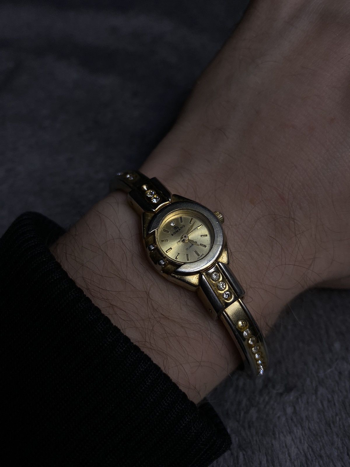 Vintage Vintage Bracelet Watch Gold Tone with Rhinestones Work 100% Size ONE SIZE - 8 Thumbnail