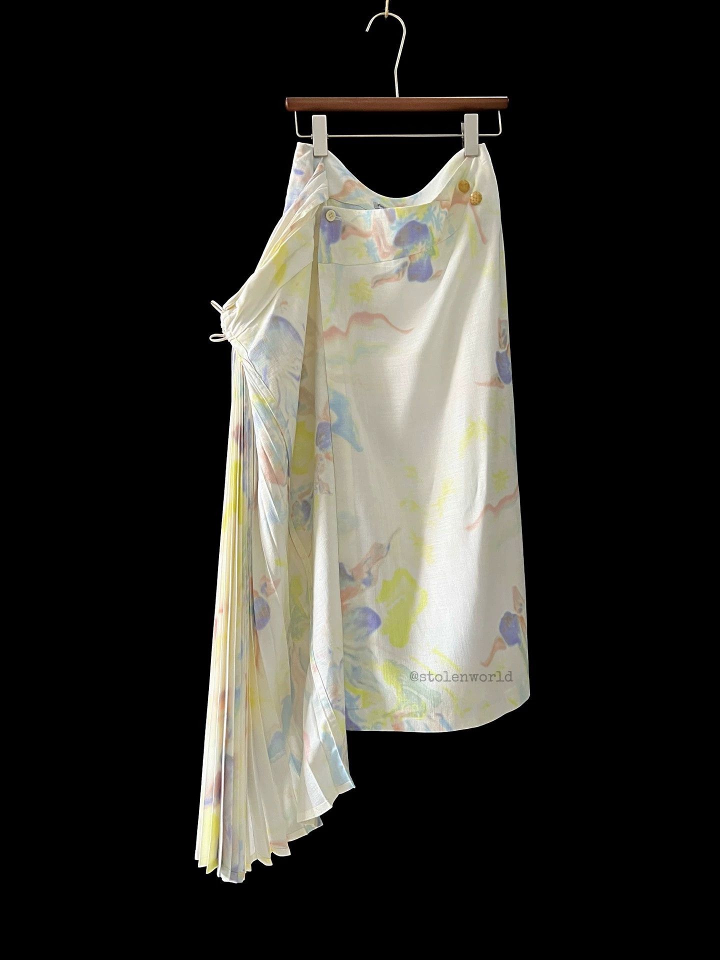 Issey Miyake Issey Miyake 2006 SS Bamboo corest Oil Paint Fan Dress 2 Size 26" / US 2 / IT 38 - 3 Thumbnail