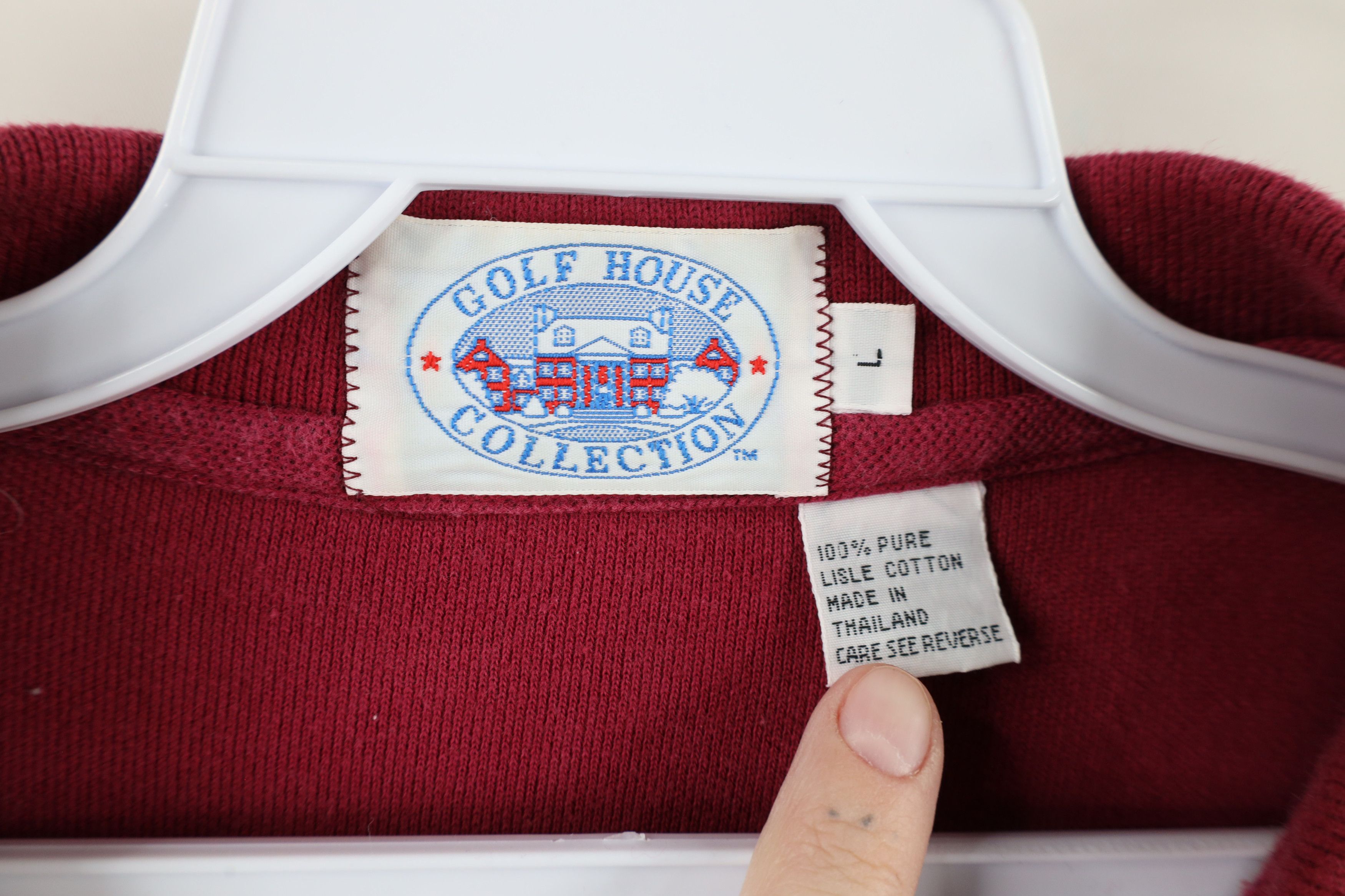 Vintage 90s Open Shinnecock Hills Long Sleeve Polo Shirt Red