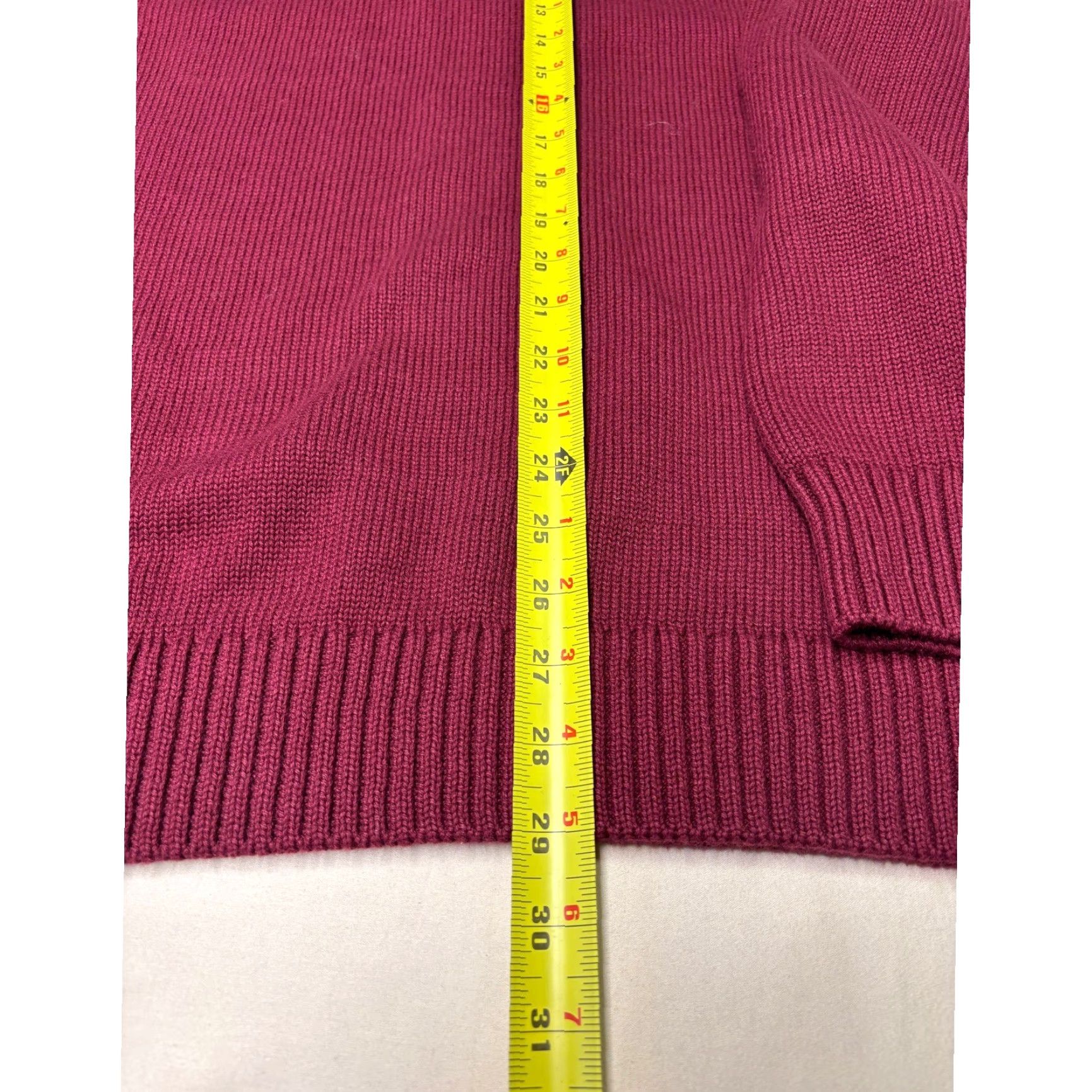 Vintage LL Bean Mens Burgundy Cotton 1/4 Zip Sweater XL REG Tshirt? Size US XL / EU 56 / 4 - 4 Thumbnail