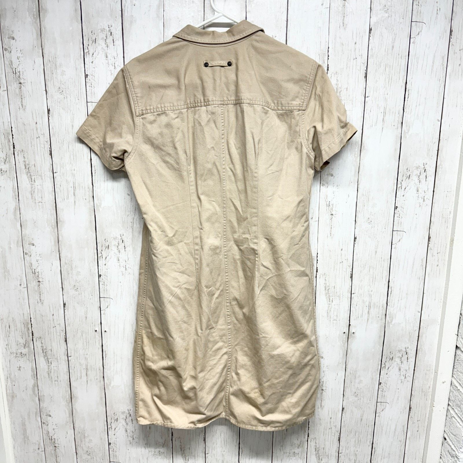 Liz Claiborne Liz Claiborne Dress 10 Beige Button Shirt Short Sleeve Size L / US 10 / IT 46 - 3 Thumbnail