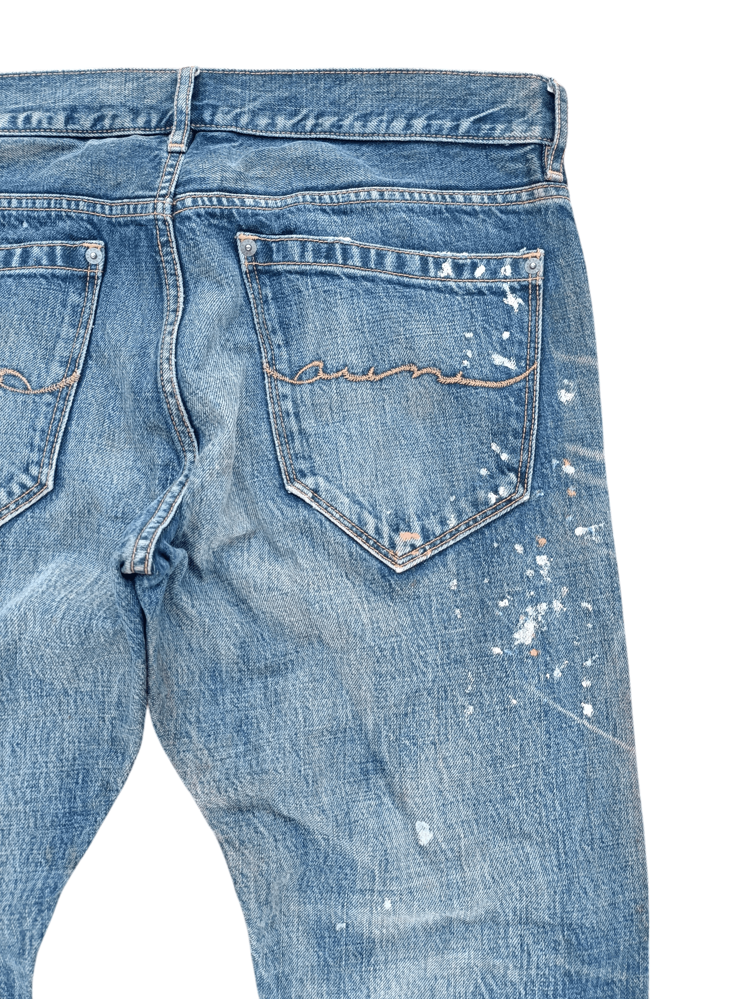 Japanese Brand × Tornado Mart RARE Japanese Brand Paint Splash Whiskers Faded Denim Jeans Size US 34 / EU 50 - 14 Thumbnail