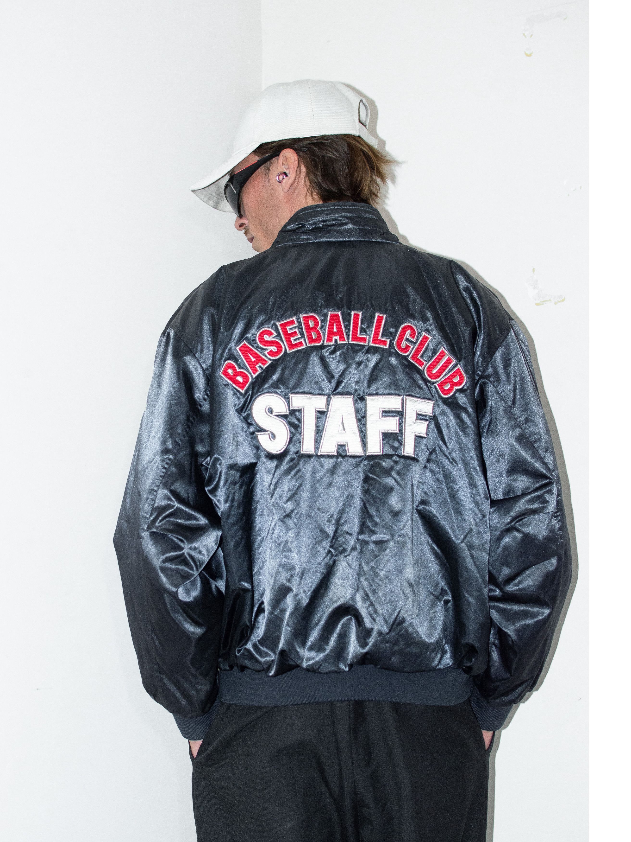 Japanese Brand × Vintage Y2k vintage Satin Navy Embroidered NY Baseball Bomber Jacket Size US L / EU 52-54 / 3 - 3 Thumbnail