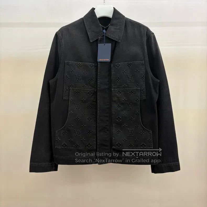 Louis Vuitton Louis Vuitton Black embossed logo denim jacket Size US M / EU 48-50 / 2 - 1 Thumbnail