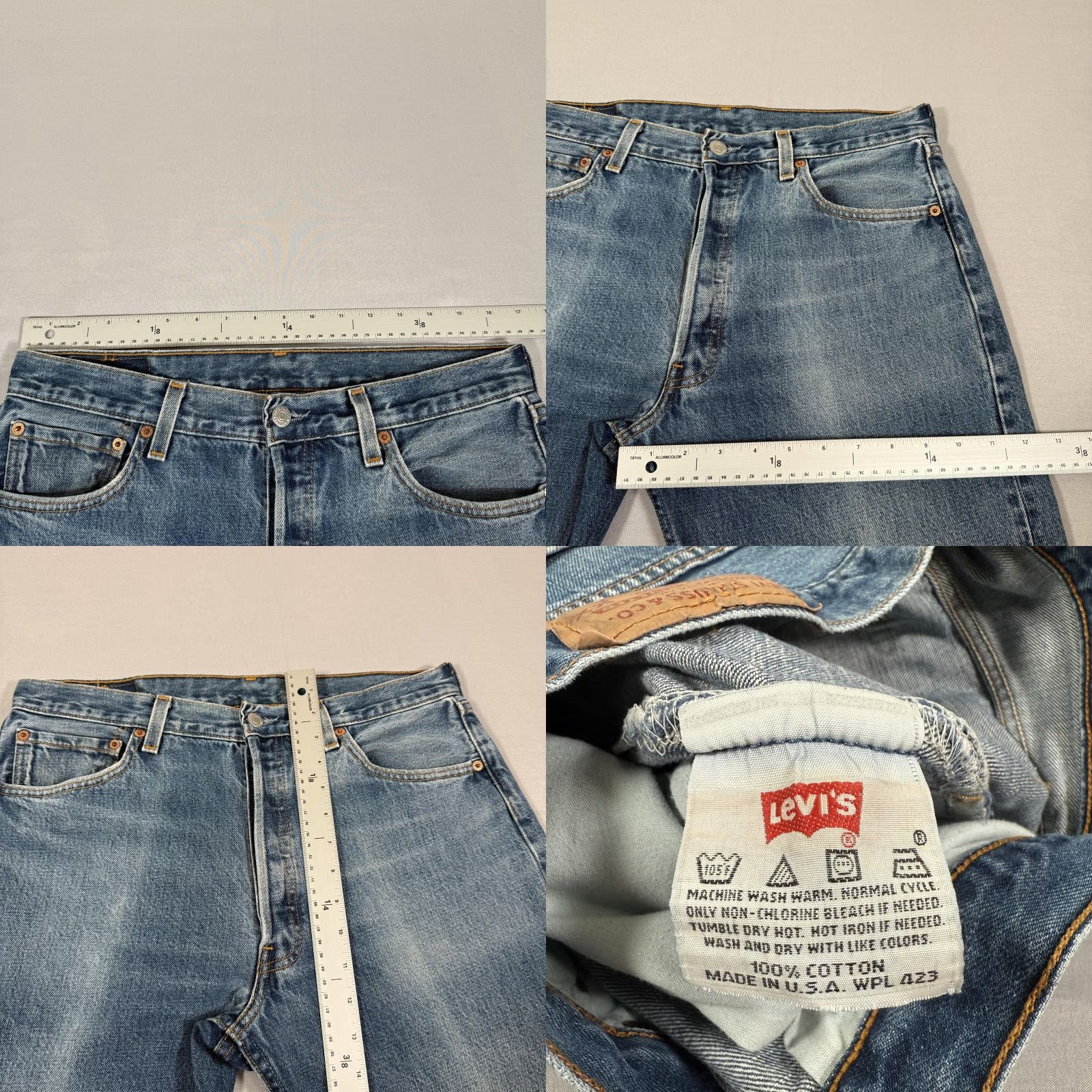 Levi's VINTAGE Levi's 501 Jeans Men 34x32 Blue Denim Pants Straight 90s United States Regular Fit 5-Pocket Size US 34 / EU 50 - 8 Thumbnail
