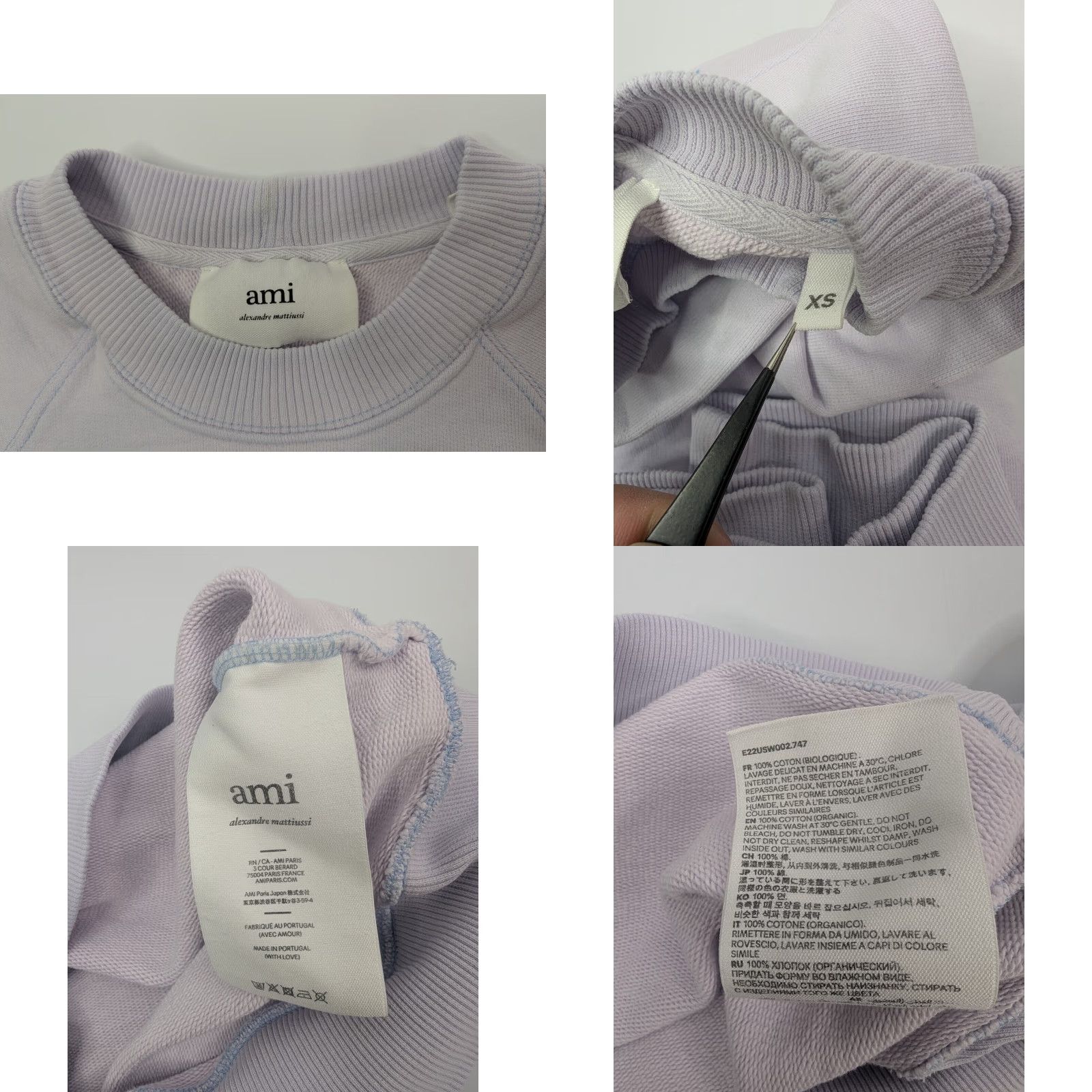 Vintage AMI Paris Alexandre Mattiussi Sweatshirt XS Purple Logo Crew Neck Raglan Sleeve Women Casual/Chic Size XS / US 0-2 / IT 36-38 - 8 Thumbnail