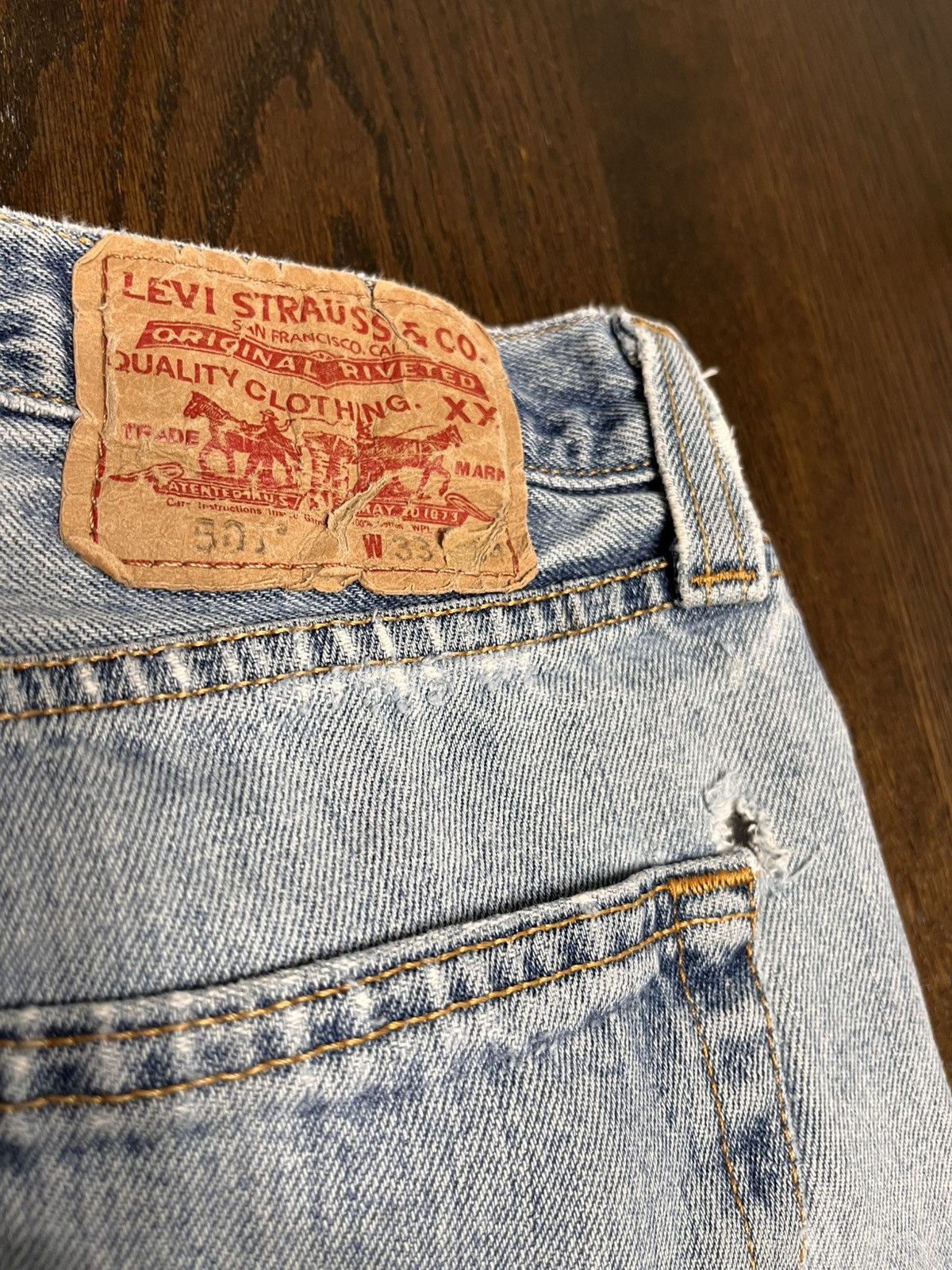 Levi's Vintage Distressed Levi 501 Size US 33 - 4 Thumbnail