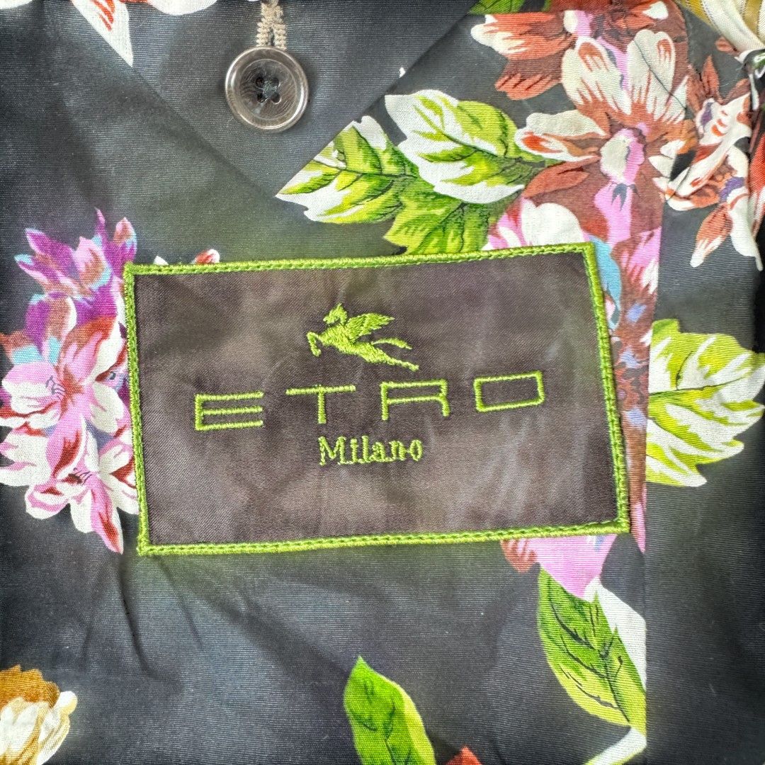 Etro 90s Men’s Black Velvet Blazer Size 48L - 5 Thumbnail