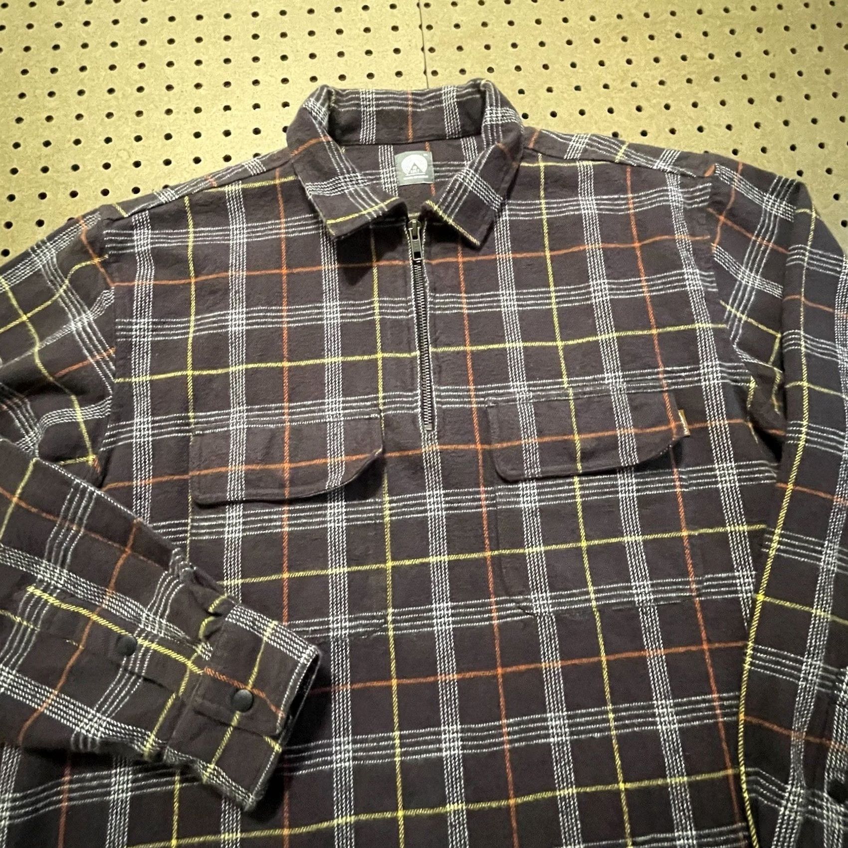 18 East Jacket Mens 1XL Purple Plaid Shacket 1/4 Zip Knit Cotton Shirt Mfg Nwot, Men's — image 2 of 6