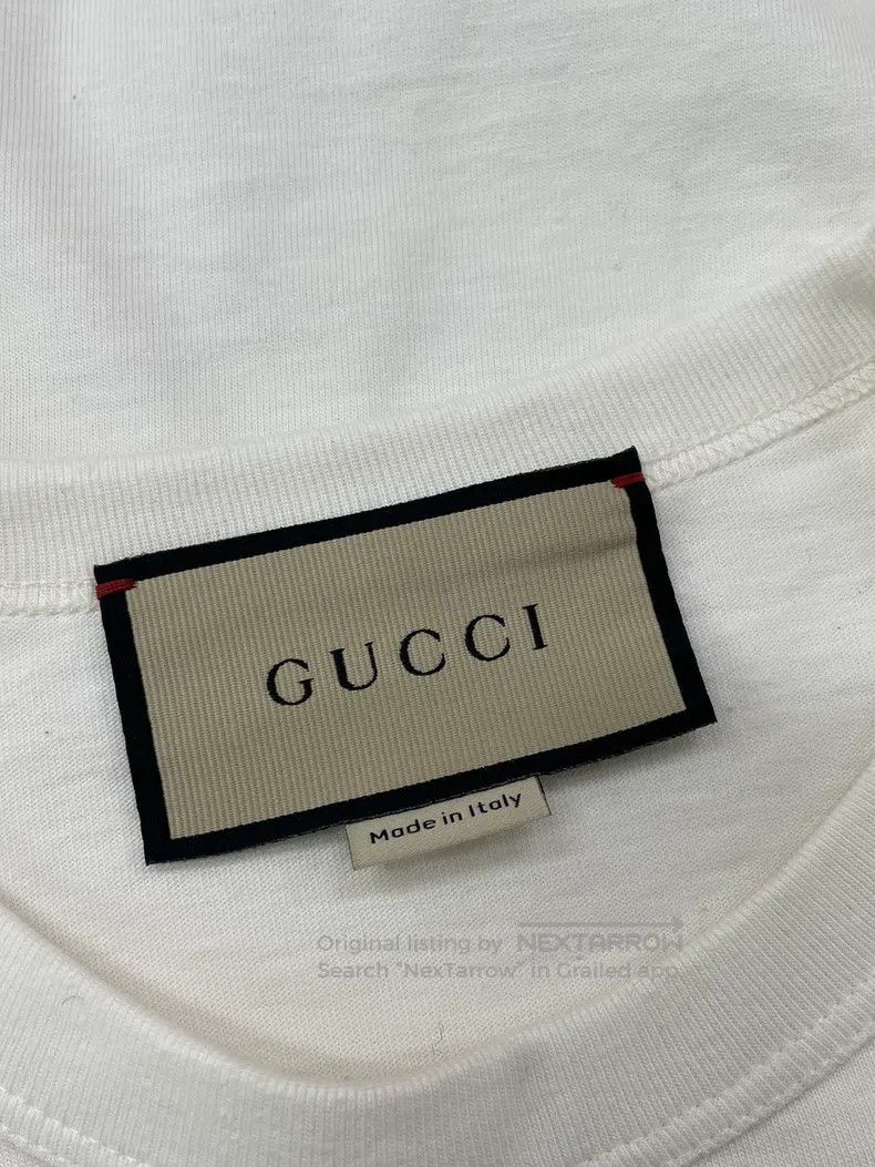 Gucci Gucci White rhinestone logo short-sleeved T-shirt Size S / US 4 / IT 40 - 4 Thumbnail