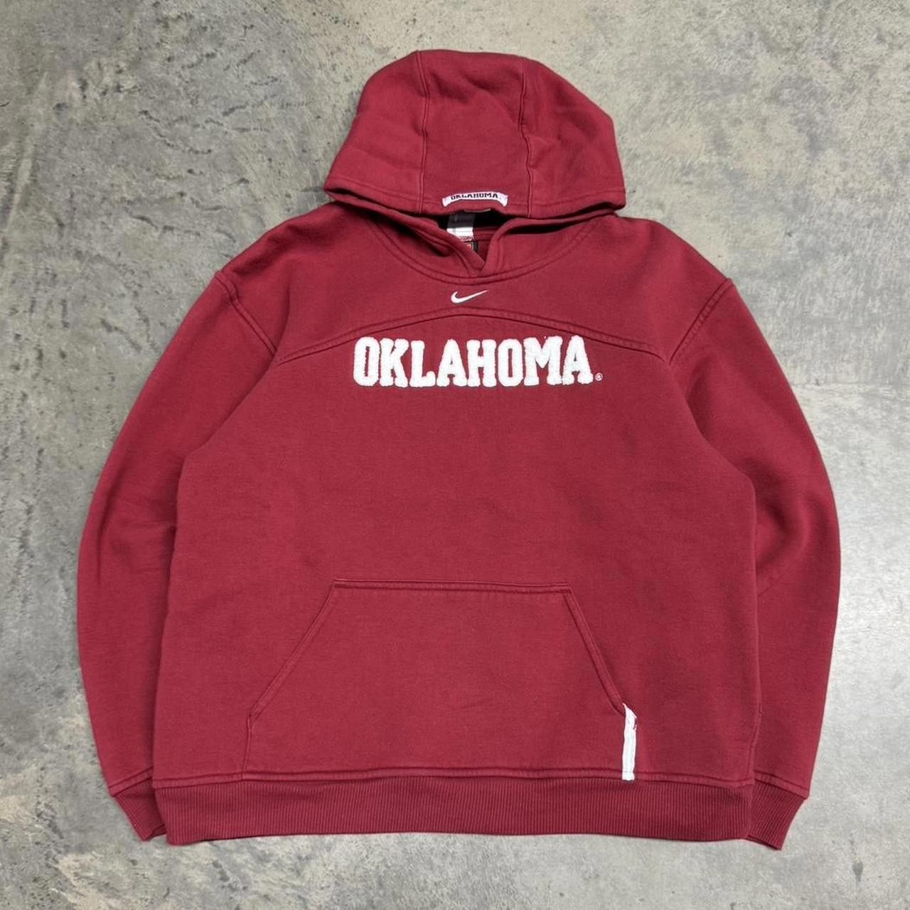 Nike × Vintage Vintage Y2K Oklahoma Sooners Nike Center Swoosh Hoodie Size US S / EU 44-46 / 1 - 1 Thumbnail