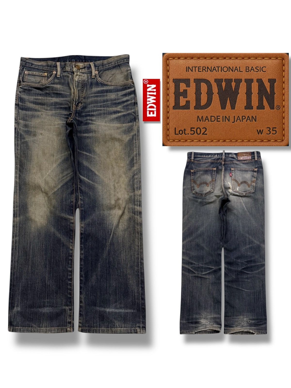 Edwin Vintage Edwin 502 Made In Japan | Vintage Mud Wash Denim W35 Size US 35 - 1 Thumbnail