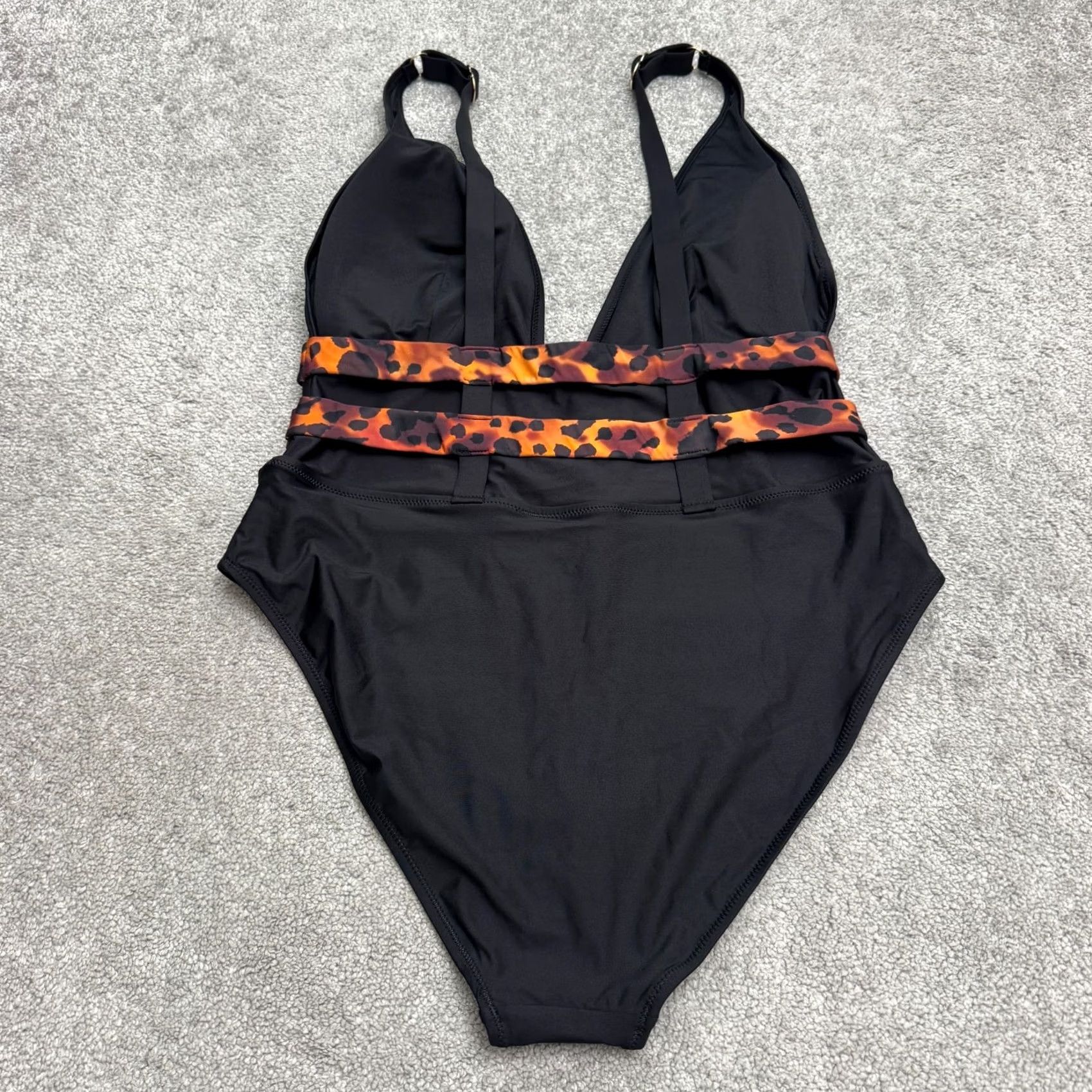 Vintage Fox & Royal One Piece Beach Leopard Belted Swimwear Bodysuit M Black Animal Print Velcro? Size M / US 6-8 / IT 42-44 - 2 Thumbnail