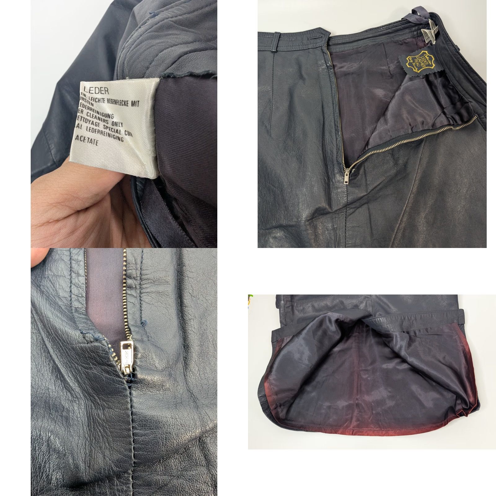 Vintage VINTAGE Betty Barclay Nappa Leather Black Pencil Skirt Pockets Size 38 Size 26" / US 2 / IT 38 - 8 Thumbnail