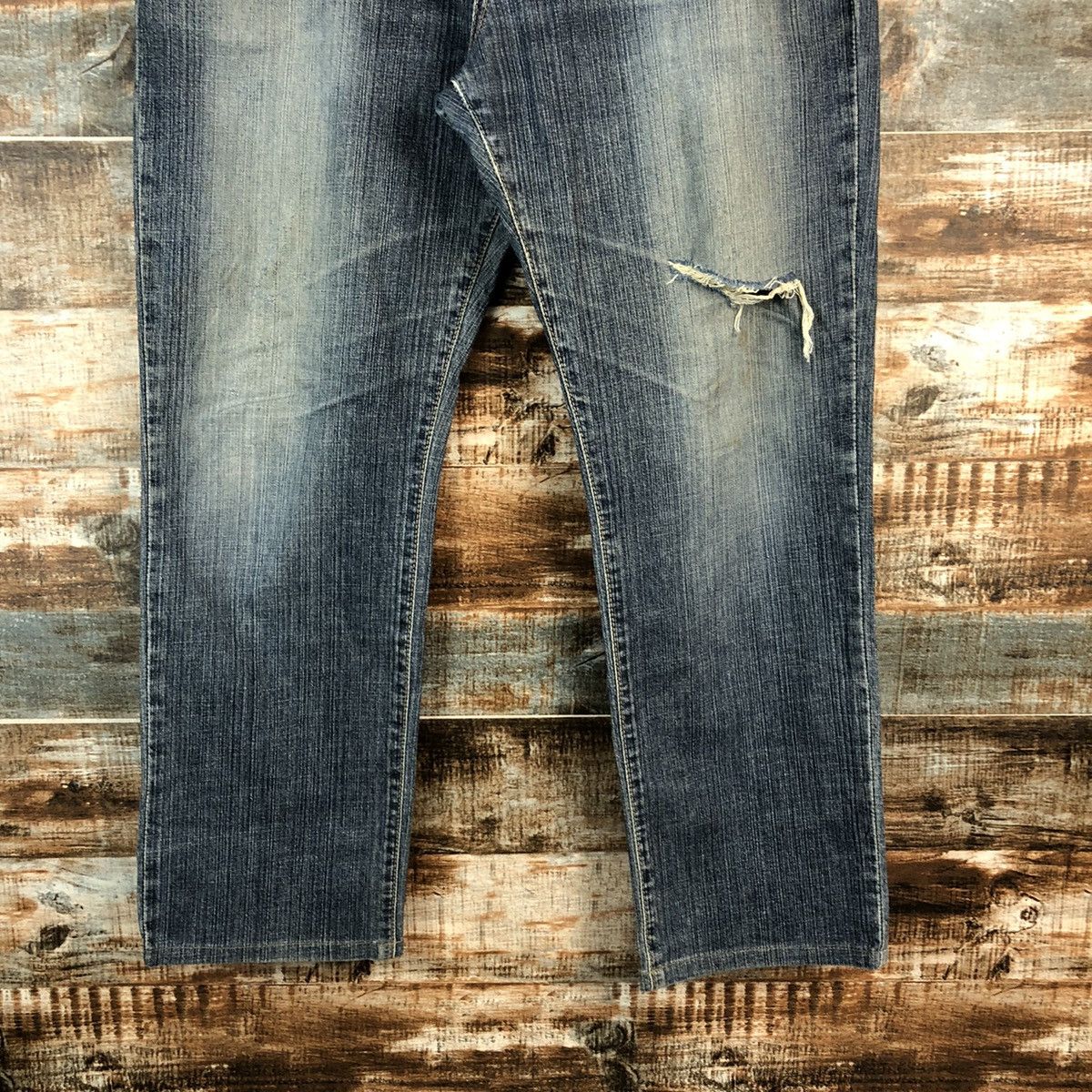 Wrangler Wrangler Blue vintage ripped Distressed Denim Pants #A2381 Size US 36 / EU 52 - 6 Thumbnail