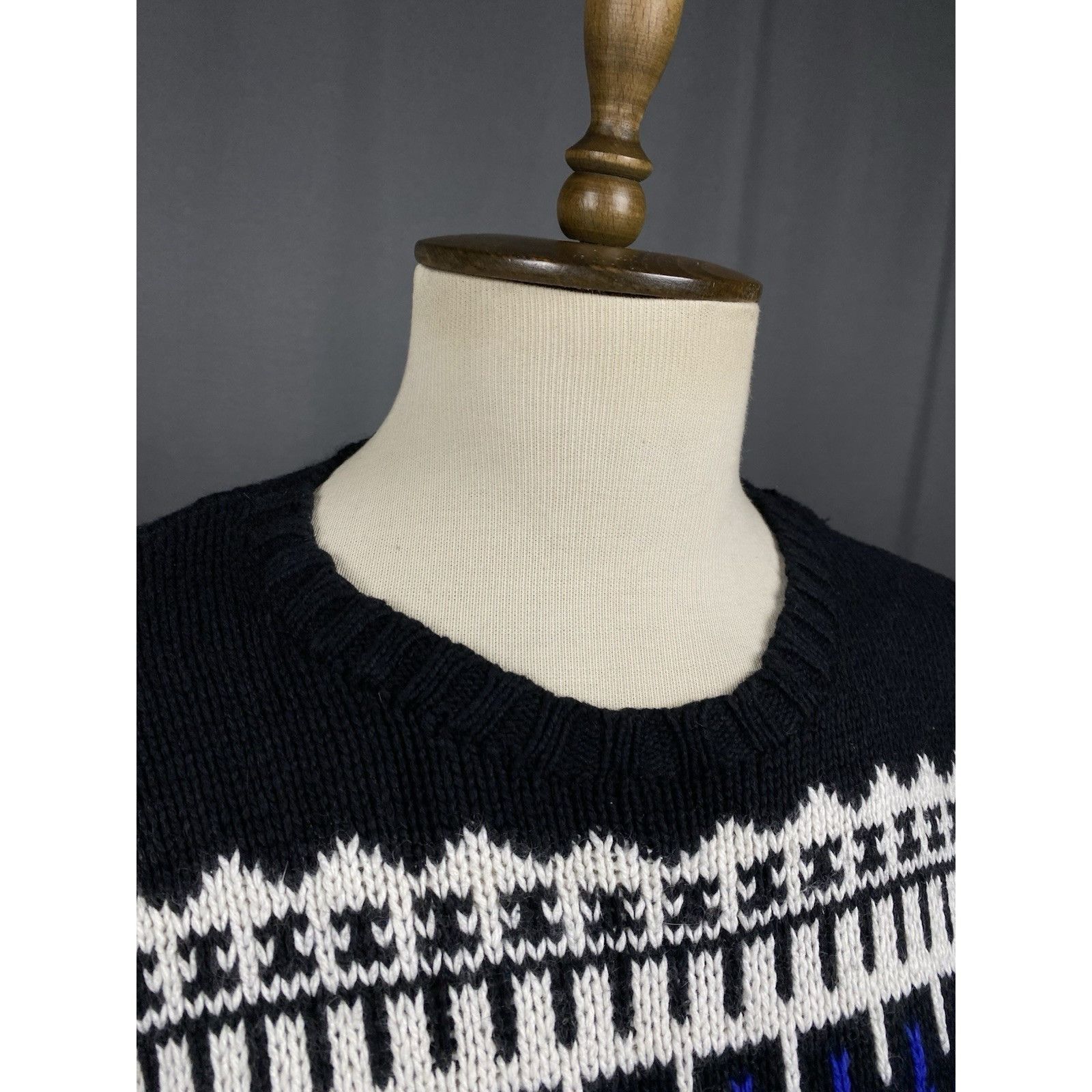 Polo Ralph Lauren Polo Ralph Lauren VTG Heavy Knitted Men's Black Crewneck Swe Size US XL / EU 56 / 4 - 6 Thumbnail