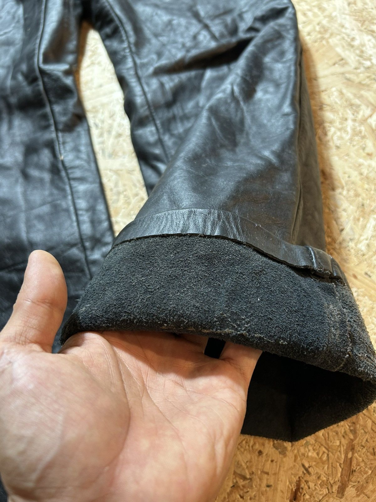Schott Schott Perfecto Black Leather Pants Size US 31 - 7 Thumbnail