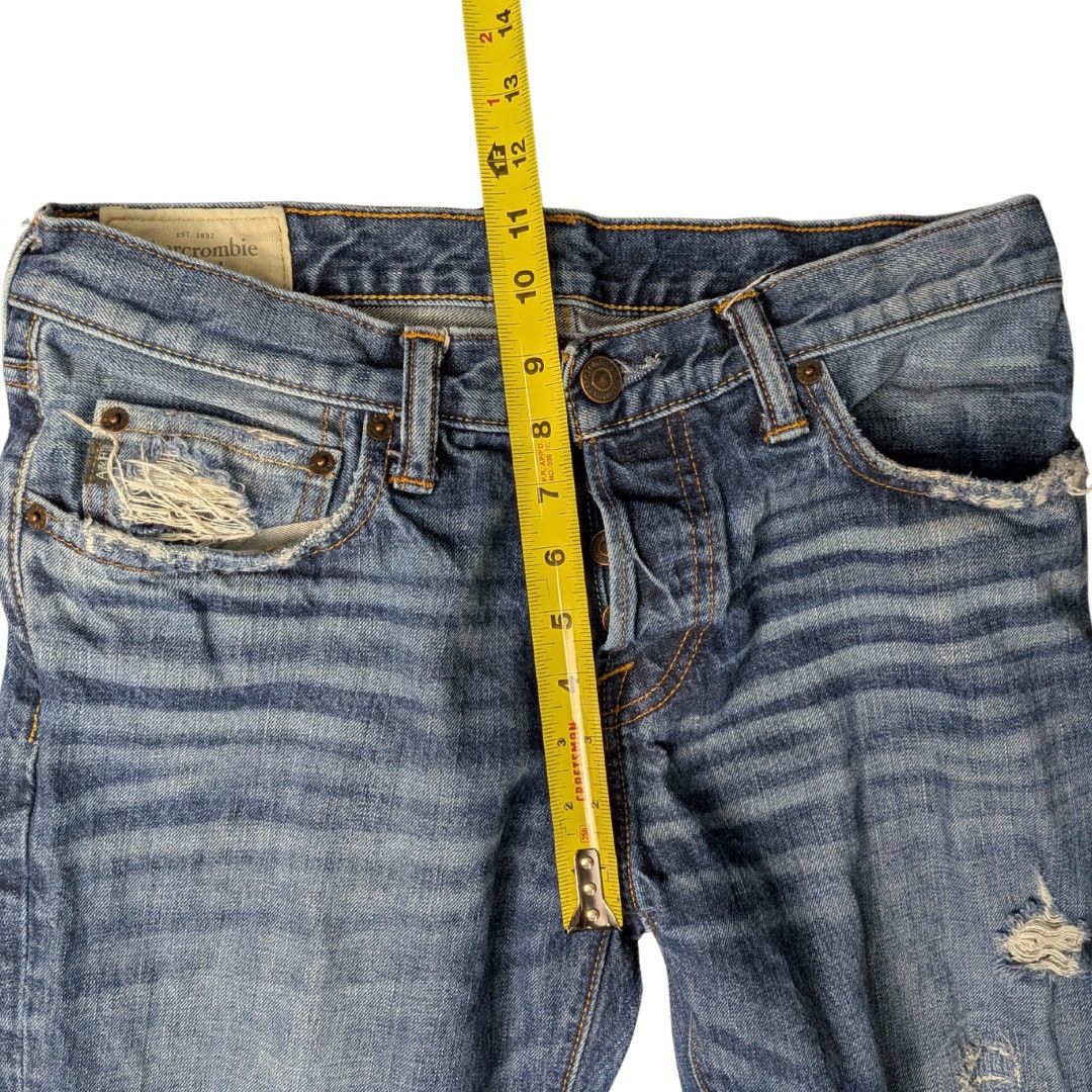 Abercrombie & Fitch Abercrombie & Fitch Distressed Straight Jeans W/ Button Fly Size US 34 / EU 50 - 6 Thumbnail