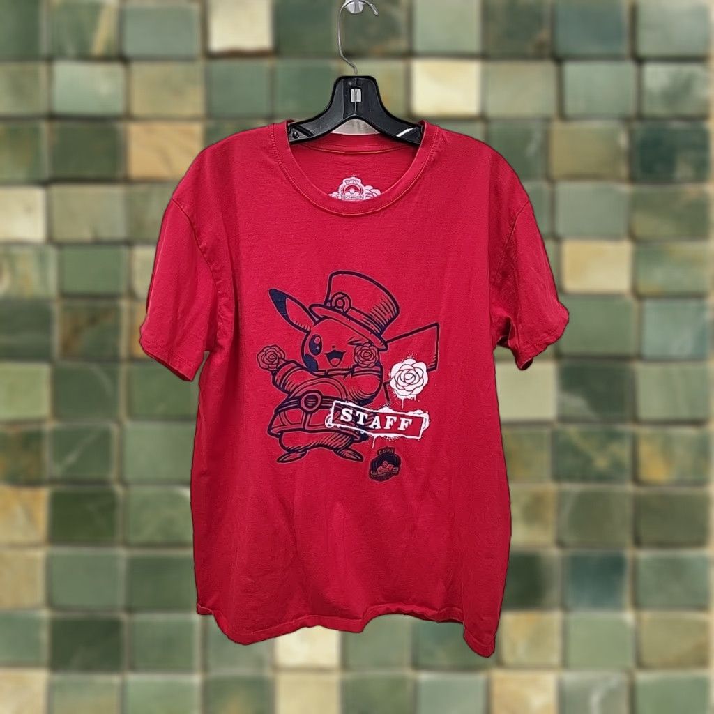Vintage Pokemon World Championships T Shirt Adult XL Red London Pikachu STAFF TCG 2022 Nike? Size US XL / EU 56 / 4 - 1 Thumbnail