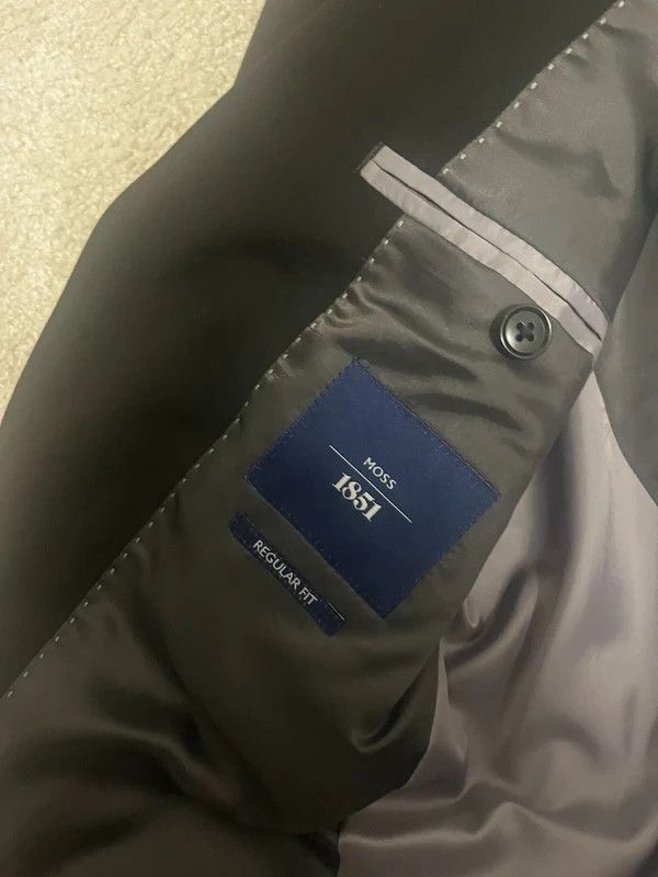 Moss MOSS bros 1851 Regular Fit Black Stretch Jacket Size 38S - 2 Thumbnail