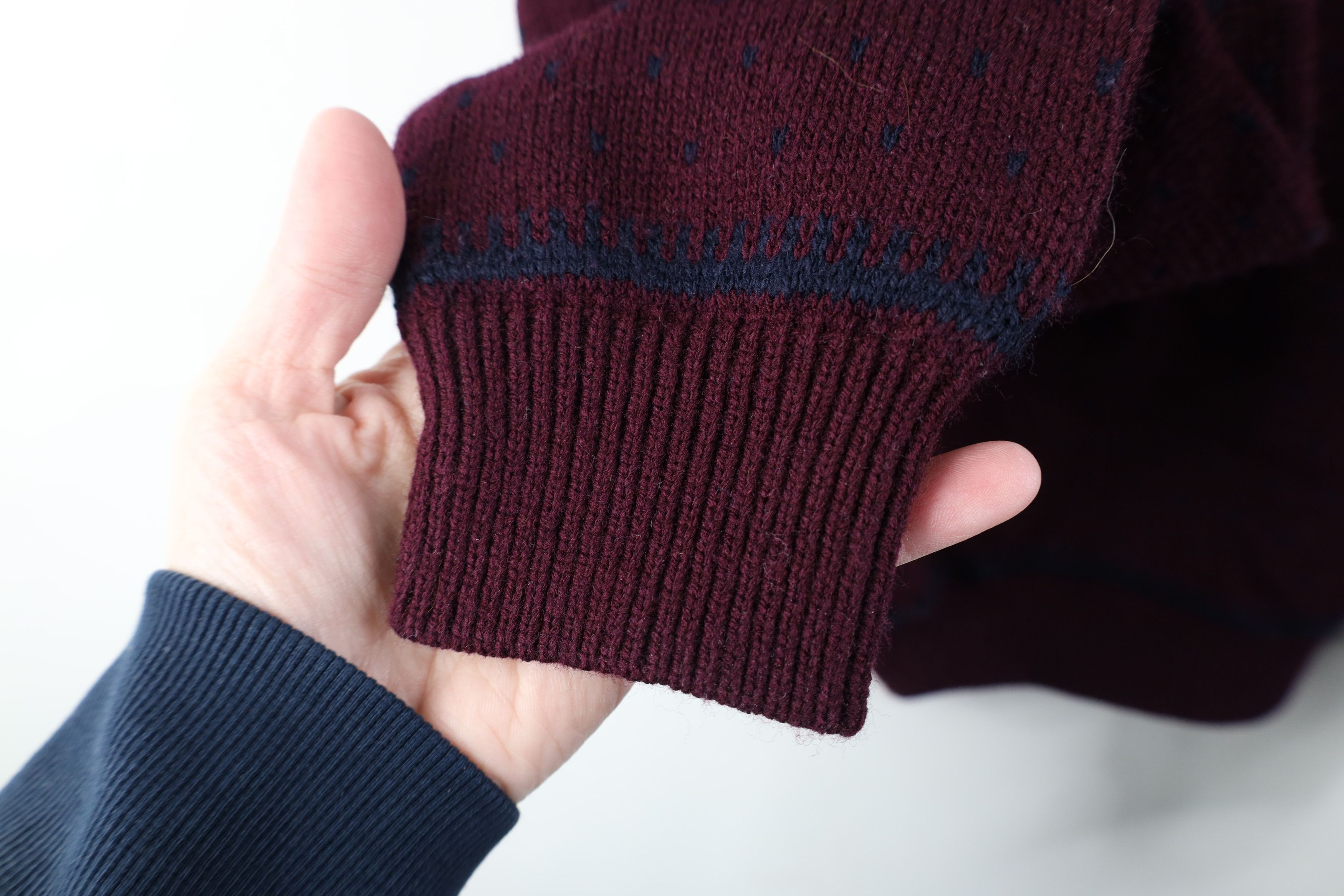Vintage Vintage 90s Streetwear Knit Crewneck Sweater Dark Purple Size US XL / EU 56 / 4 - 4 Thumbnail