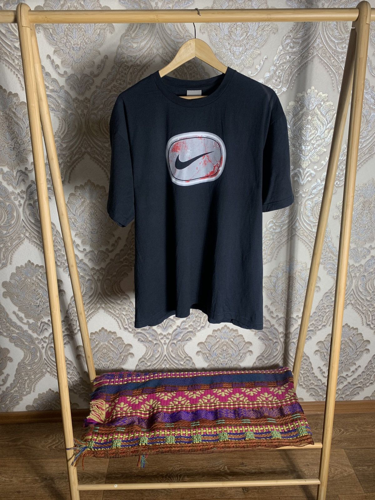 Nike VINTAGE NIKE BIG LOGO SWOOSH RETRO T-SHIRT DRILL Y2K 90s SK8 Size US XL / EU 56 / 4 - 1 Thumbnail