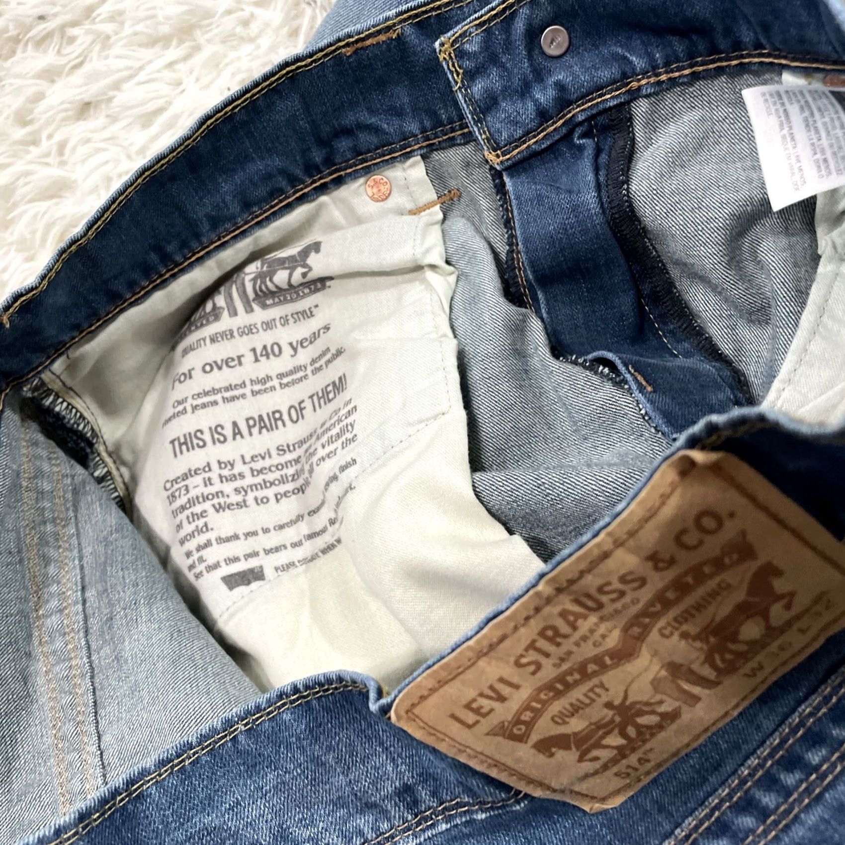 Levi's VINTAGE Levi's Jeans 514 Jeans Men 36x32 Blue Straight Wash Denim 36 Size US 36 / EU 52 - 7 Thumbnail