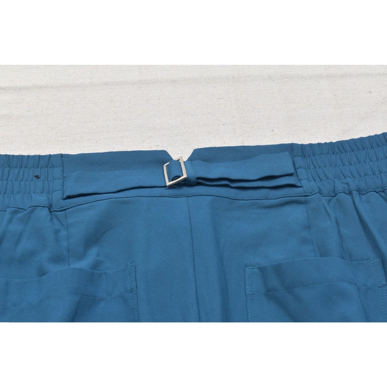 Torrid Torrid Plus Size 20 Teal Blue Wide-Leg Culotte Pants Pleated Front High Rise Elastic Back Poly Dress Pants, Zip, Machine Washable, Solid Blue, Women Size 42" / US 20 - 6 Thumbnail