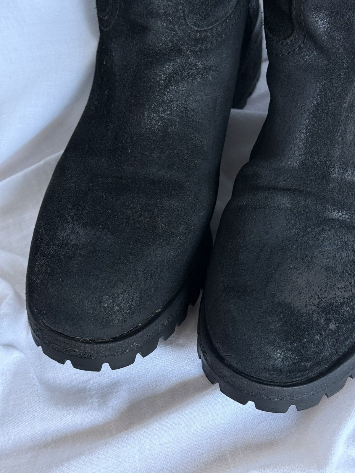 Prada RARE 🚨Prada Vintage Chunky Suede Black Biker Boots Size US 6.5 / IT 36.5 - 4 Thumbnail