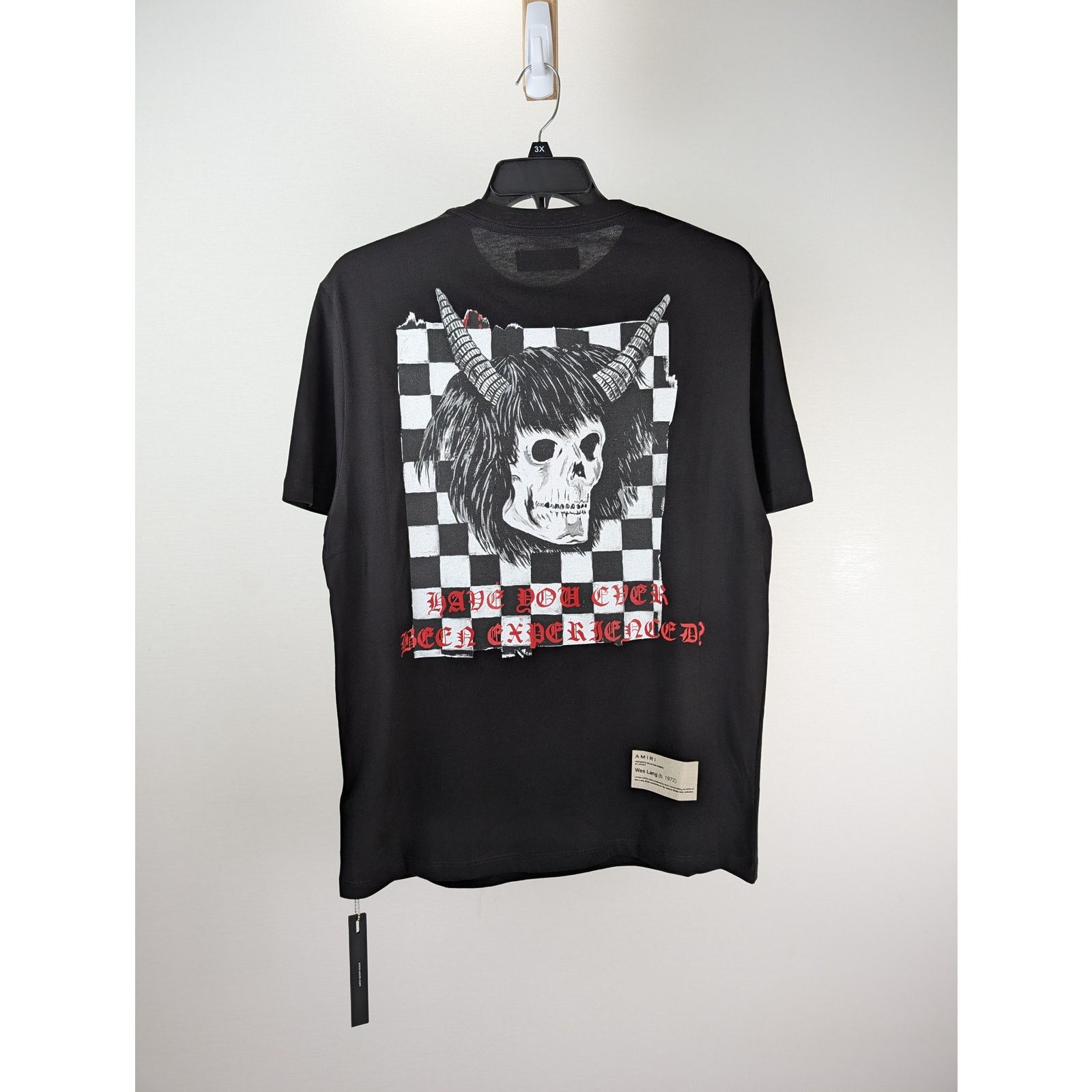 Amiri o1rshd1 Q:3 / Wes Lang Checker Skull Tee T-Shirt in Black Size US XL / EU 56 / 4 - 11 Thumbnail