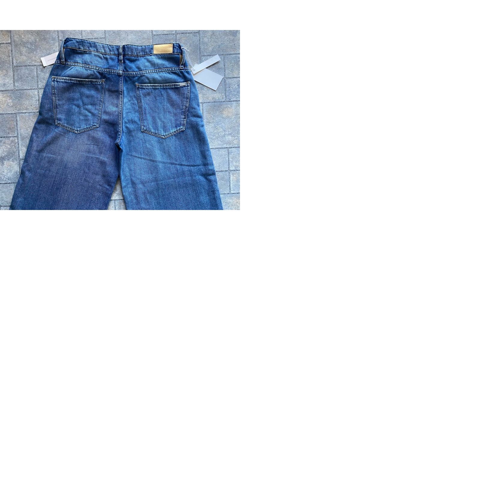 Vintage Anthropologie Reiko Wide Cropped Pants Blue Women’s Size 30 Size 30" / US 8 / IT 44 - 10 Thumbnail