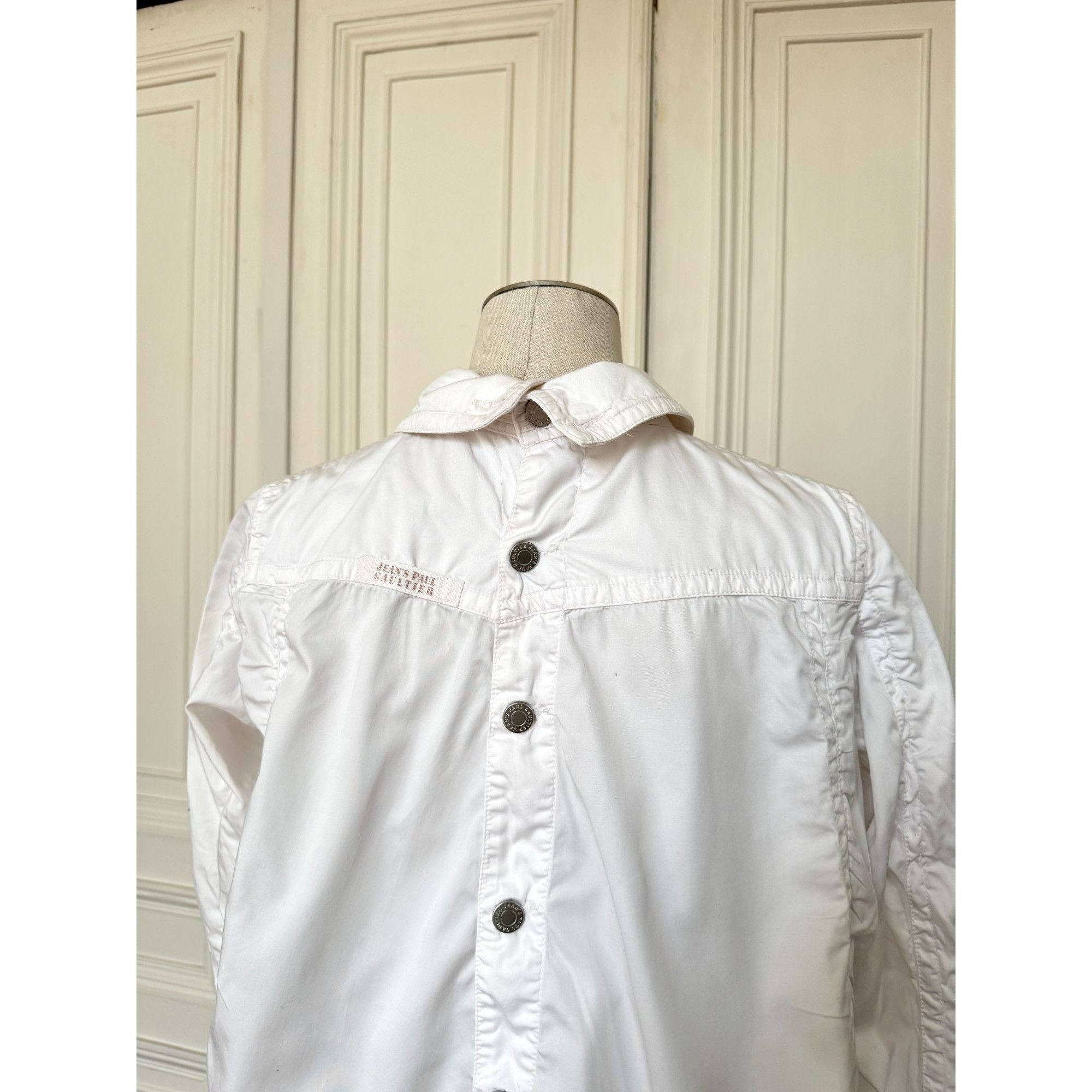 Jean Paul Gaultier White Cotton Cropped Jacket Size M / US 6-8 / IT 42-44 - 5 Thumbnail