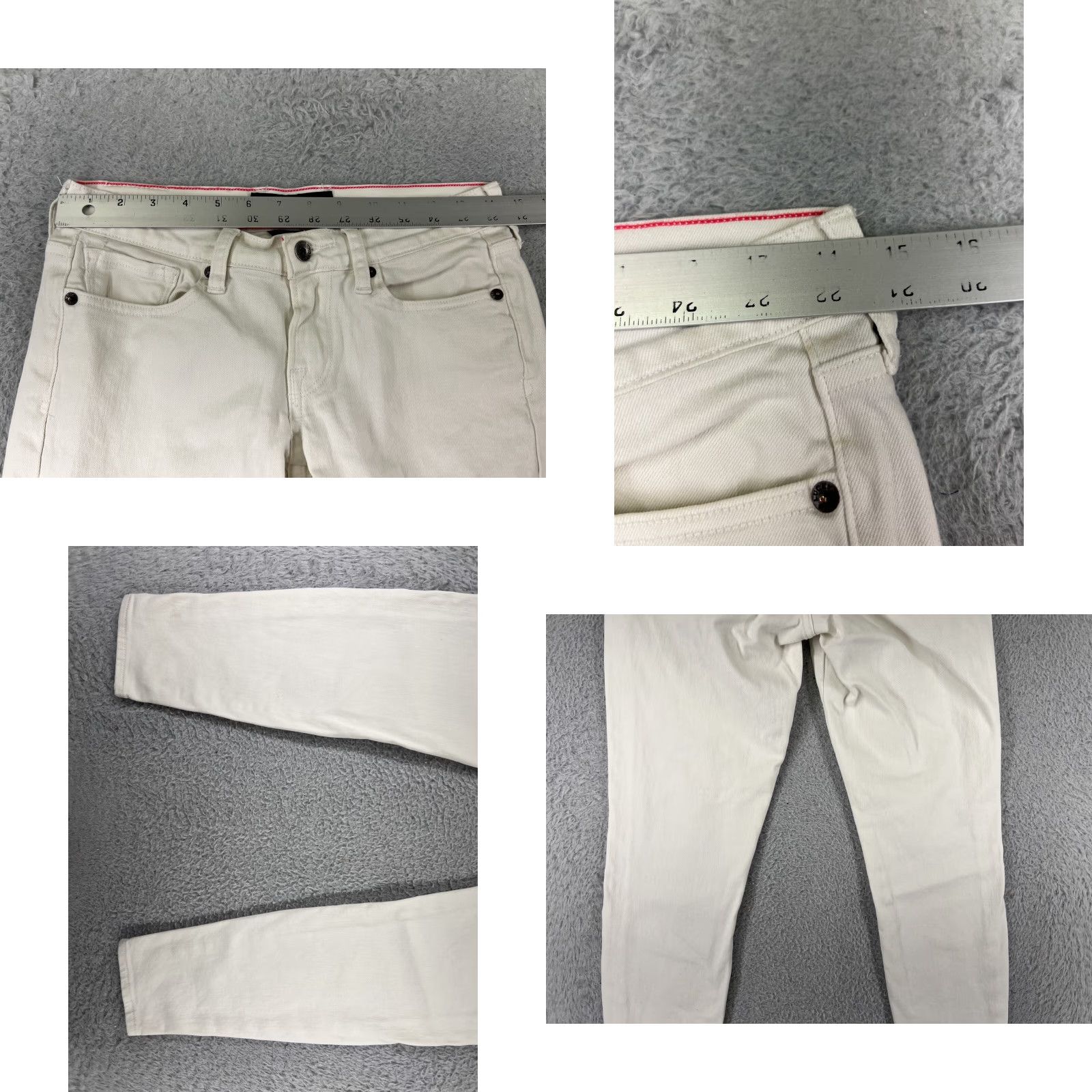 Lucky Brand Lucky Brand Jeans 2 White Denim Skinny Tapered Cotton Blend Stretch Womens Size 26" / US 2 / IT 38 - 9 Thumbnail