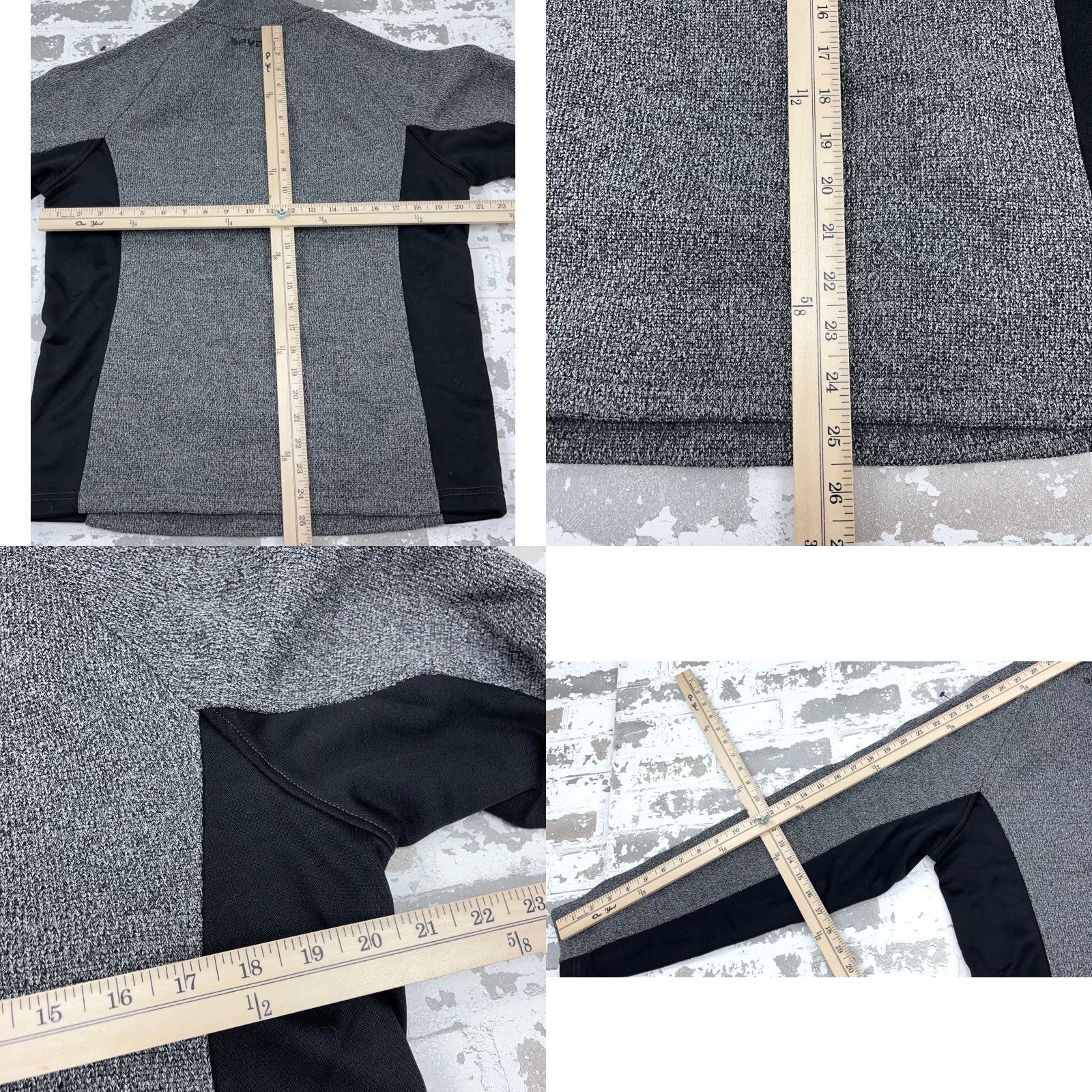 Spyder Spyder Jacket Men M Gray Black Pullover Thermal Waffle Knit A08 Zip Stand-Up 1/4 Zip All Seasons Pockets Logo Outdoor Ski Womens? Size US M / EU 48-50 / 2 - 8 Thumbnail