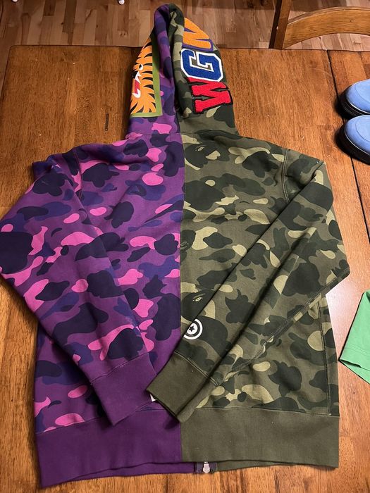 Bape Color Camo Shark Half Full Zip Hoodie | Grailed