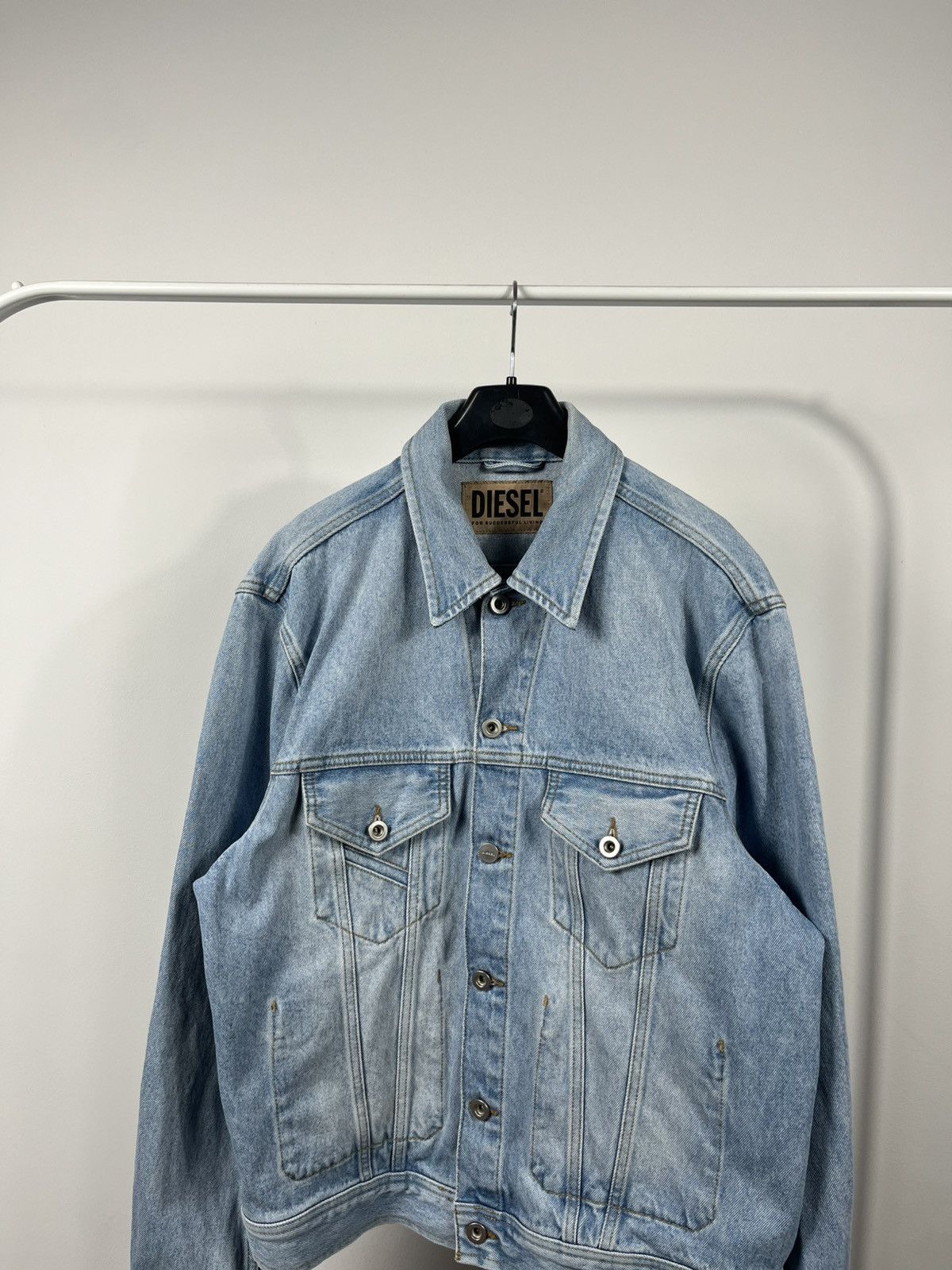 Diesel Diesel light blue denim trucker jacket size L classic fit Size US L / EU 52-54 / 3 - 2 Thumbnail