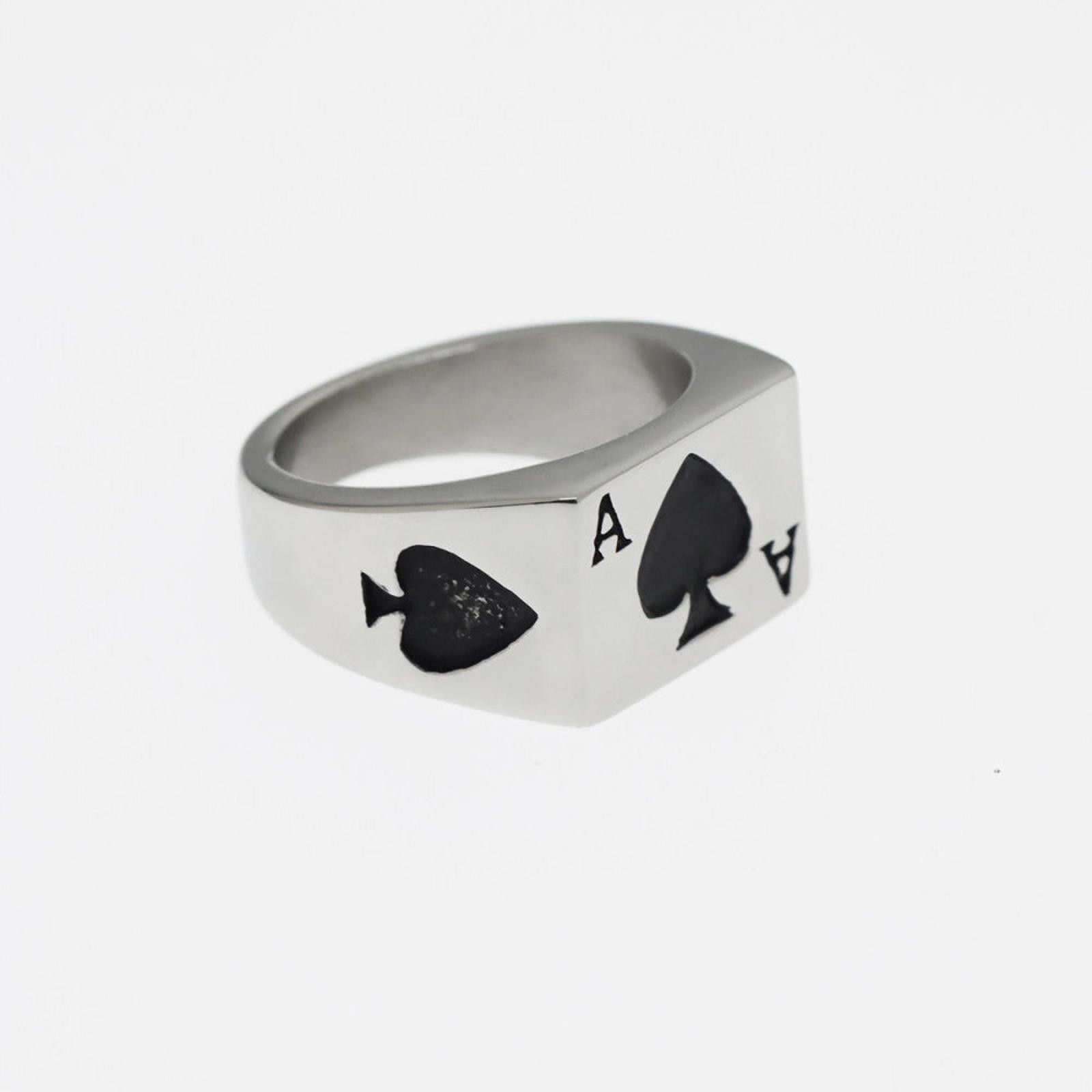 Jewelry Ace of Spades Ring - Silver Size ONE SIZE - 6 Thumbnail