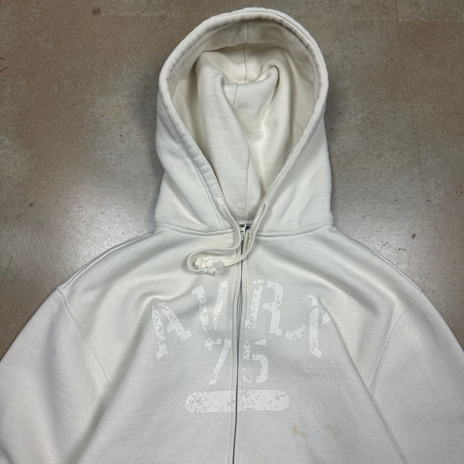 Avirex × Vintage Vintage Avirex 75 Zip Up White Drawstrings Hoodie Size XL Size US XL / EU 56 / 4 - 2 Thumbnail