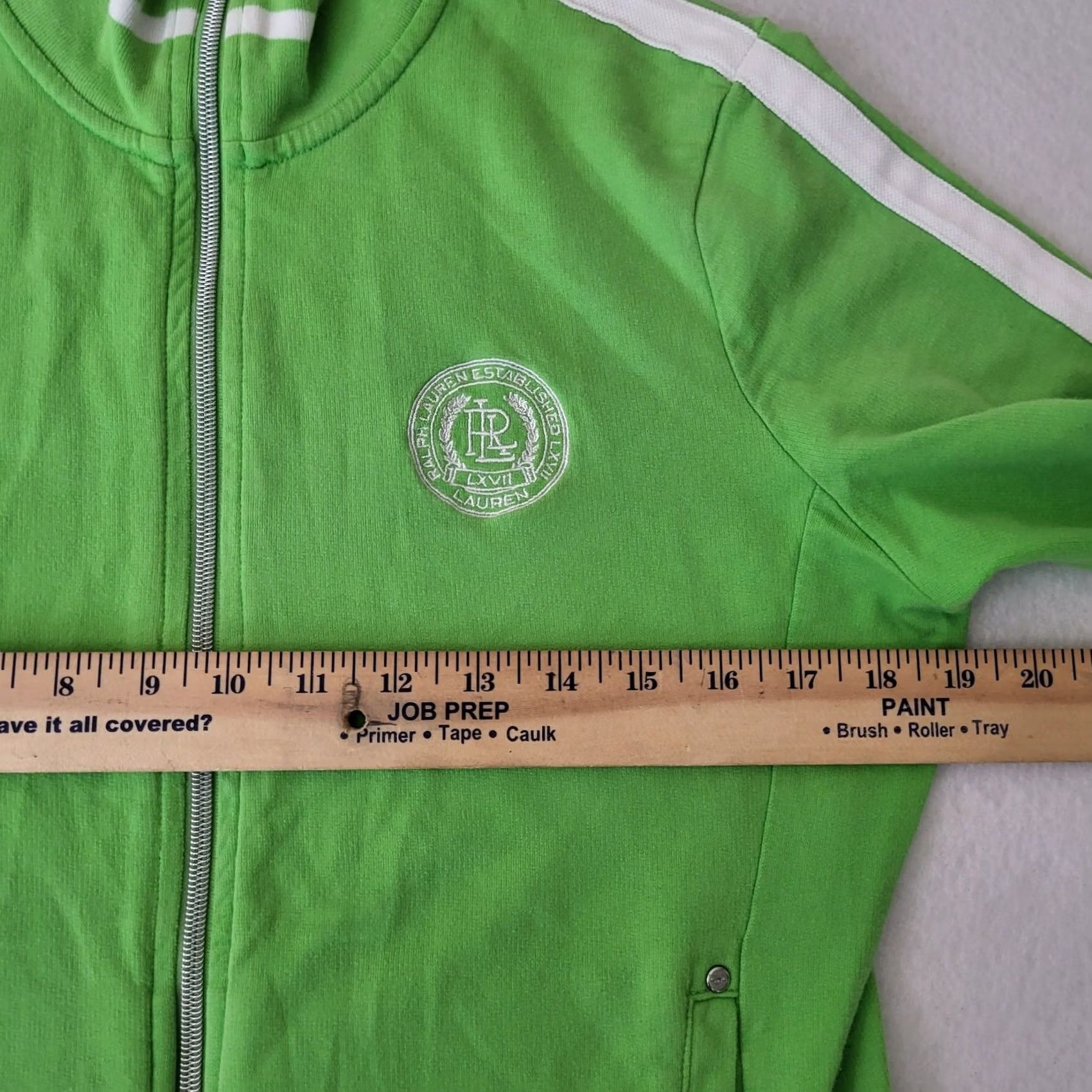Ralph Lauren Ralph Lauren Women's Sweatshirt 100% Cotton Green/white Full Zip Size L Regular Fit Crew Neck Pullover Casual Size L / US 10 / IT 46 - 6 Thumbnail