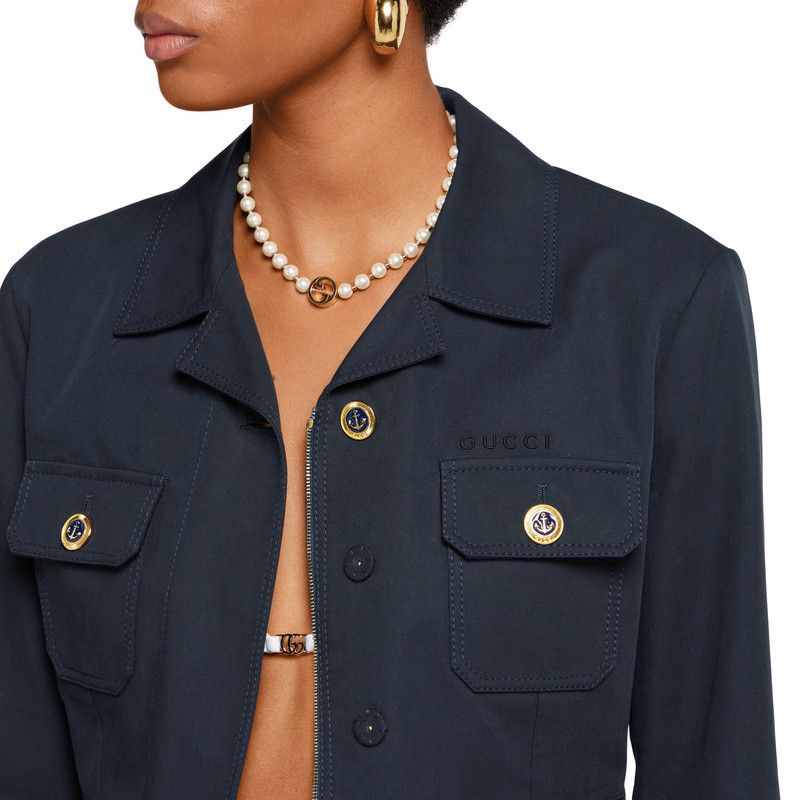 Gucci o1loc1c0226 823870 Cotton Canvas Jacket With Embroidery Size XL / US 12-14 / IT 48-50 - 5 Thumbnail
