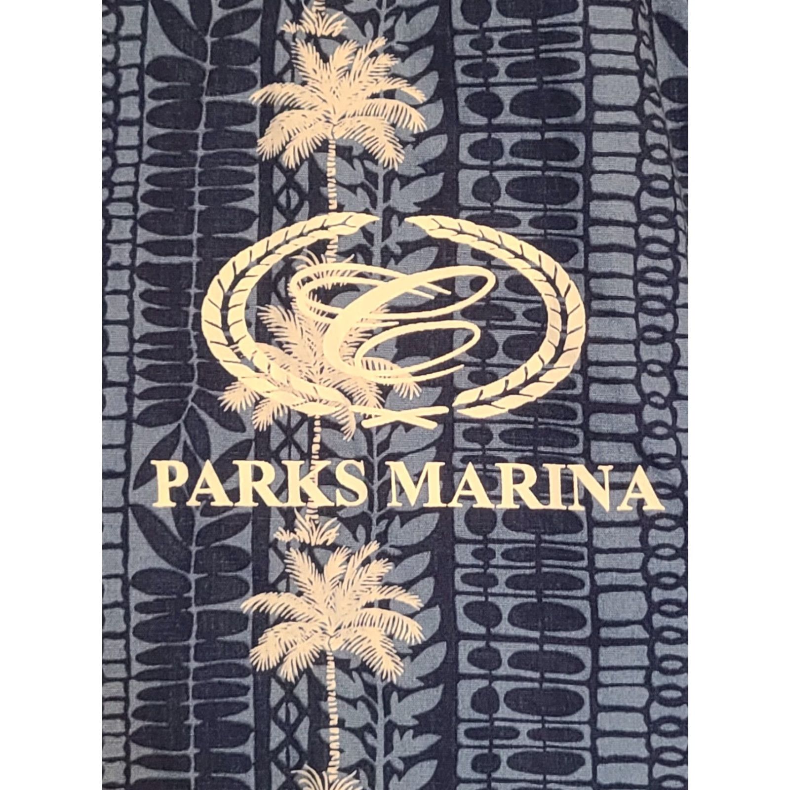 Vintage VINTAGE Pacific Legend Apparel, Inc. Hawaiian Palm Tree Button-Up Shirt SS Blue White Mens XL Size US XL / EU 56 / 4 - 6 Thumbnail
