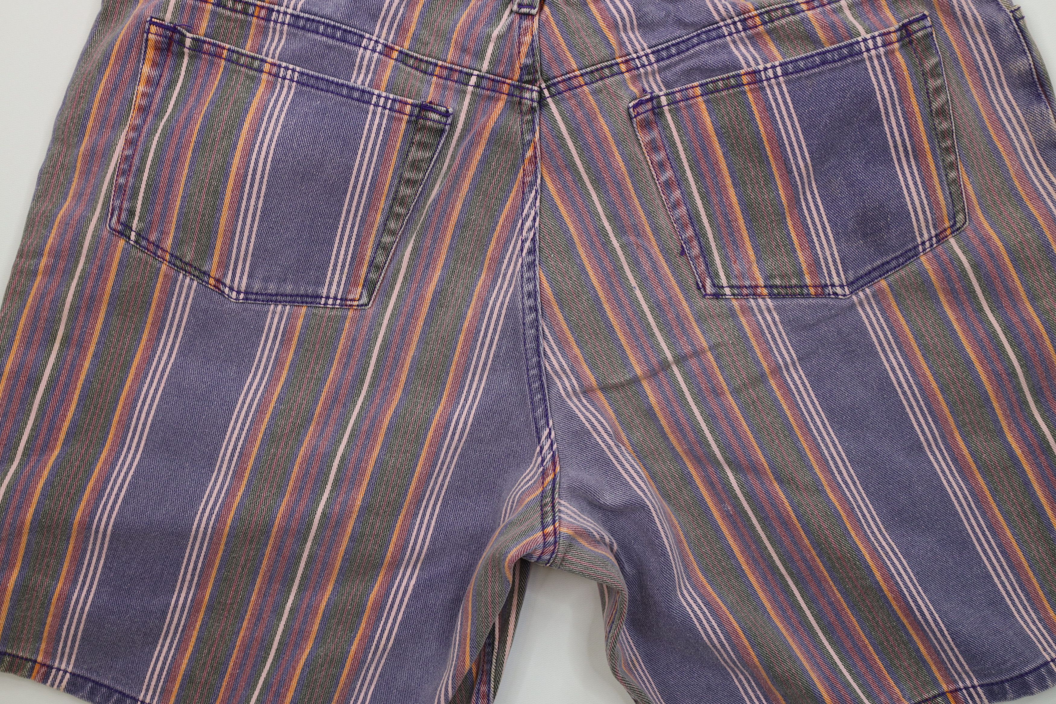 Vintage Vintage 90s Streetwear Striped Above Knee Denim Shorts Size US 36 / EU 52 - 14 Thumbnail