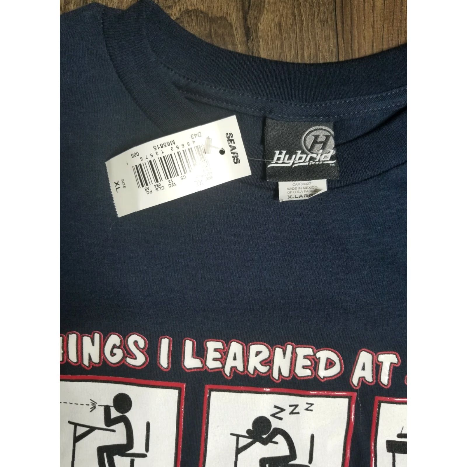 Etro Hybrid Tees T-Shirt Adult XL Black What I Learned at School Funny Mens Size US XL / EU 56 / 4 - 5 Thumbnail