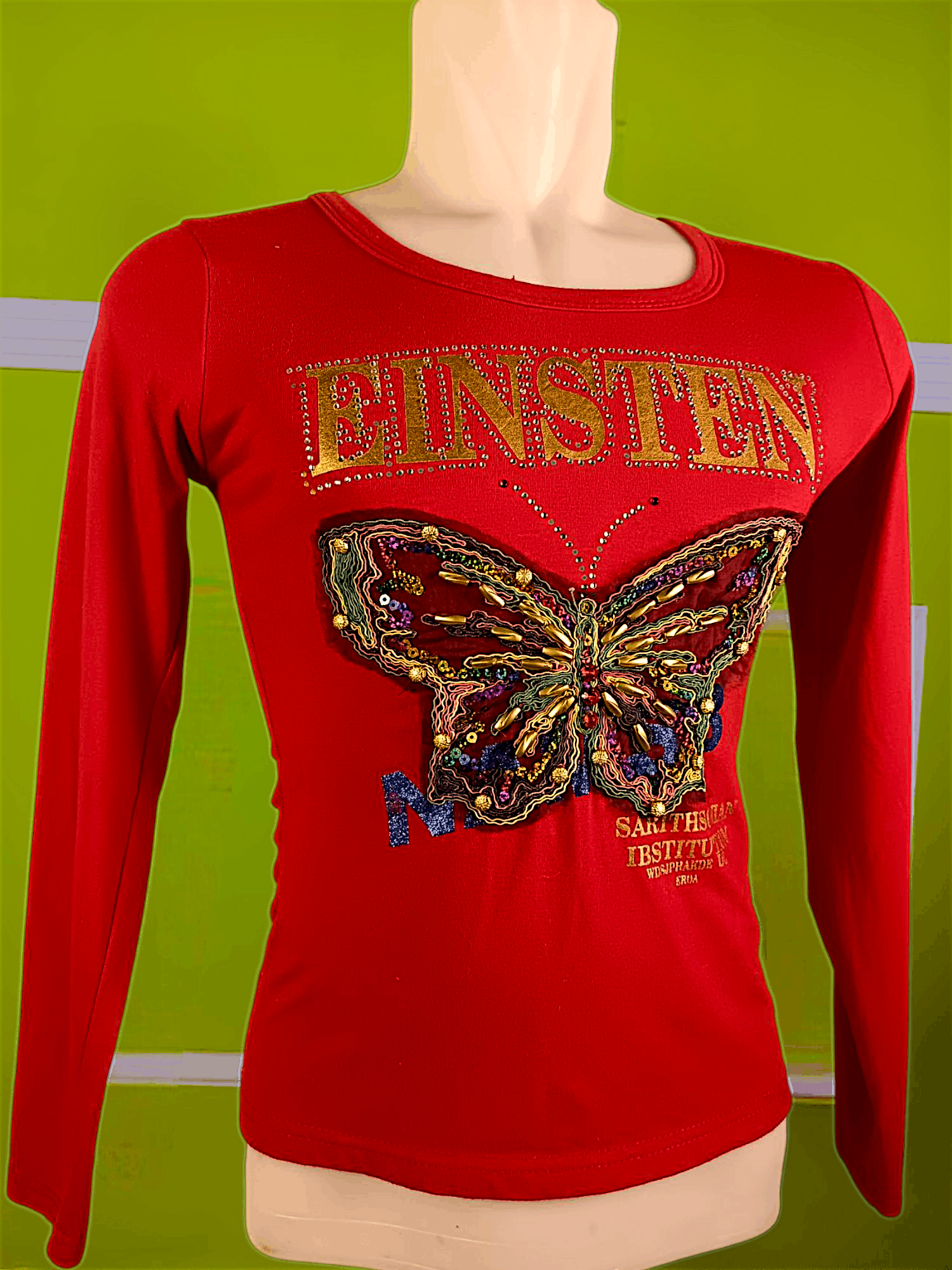 Japanese Brand EINSTEN Rhinestone Butterfly Embroidery *NO TAGS** Size US M / EU 48-50 / 2 - 2 Thumbnail