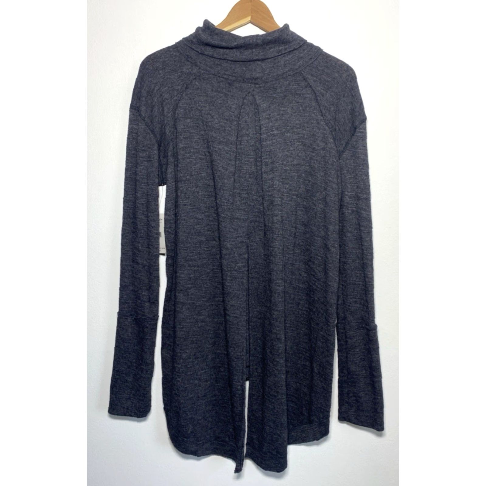 Free People NWT Free People We The Free Turtleneck Top Split Back Sz M Shirt Womens Black 90s Bohemian Glass City Size M / US 6-8 / IT 42-44 - 4 Thumbnail