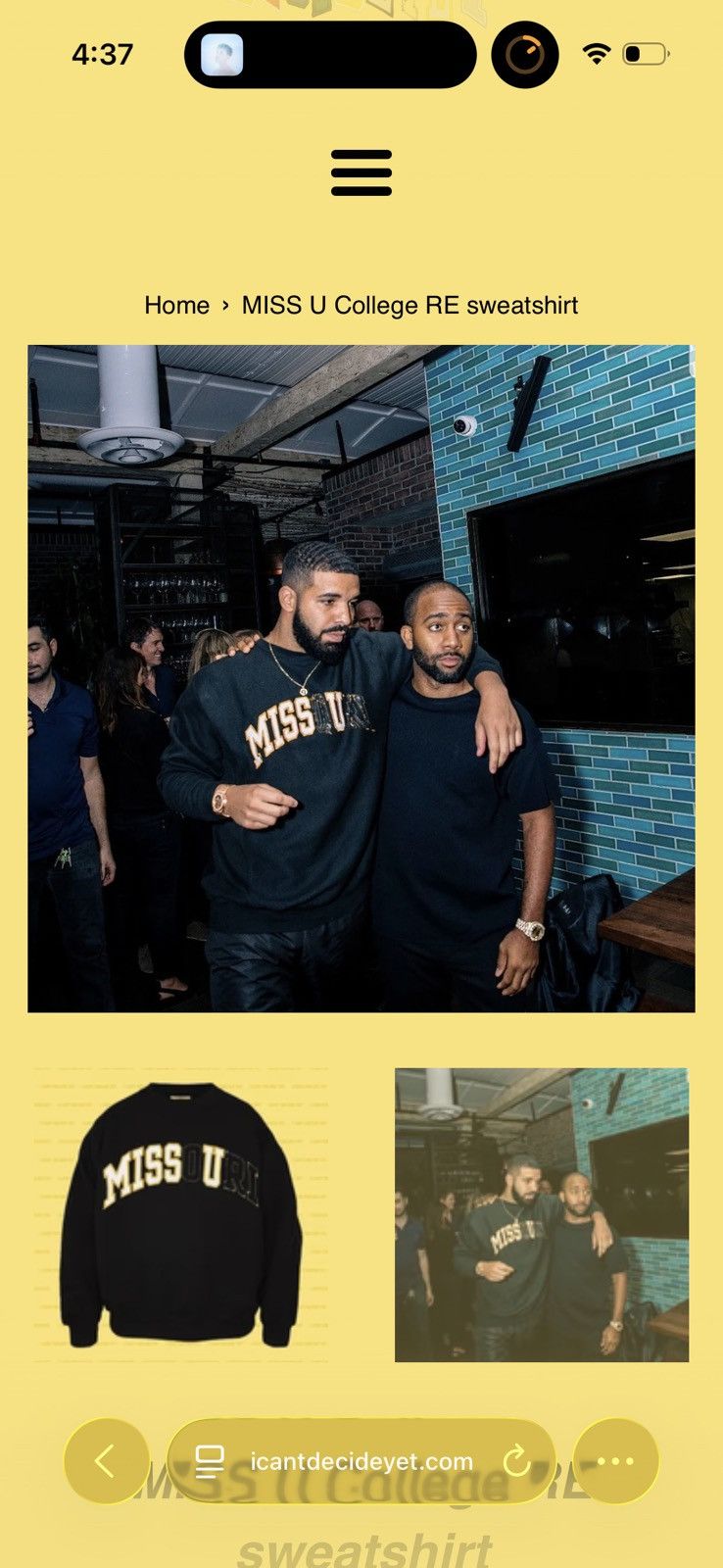 I CANT DECIDE YET ICANTDECIDEYET “MISS U” missouri printed crewneck Size US L / EU 52-54 / 3 - 5 Thumbnail