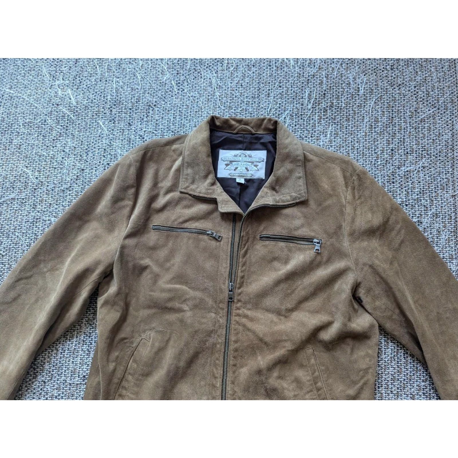 Banana Republic VINTAGE Banana Republic Jacket Motorcycle Leather Split-Suede Cowhide XL Brown Mens XS? Size US XL / EU 56 / 4 - 4 Thumbnail