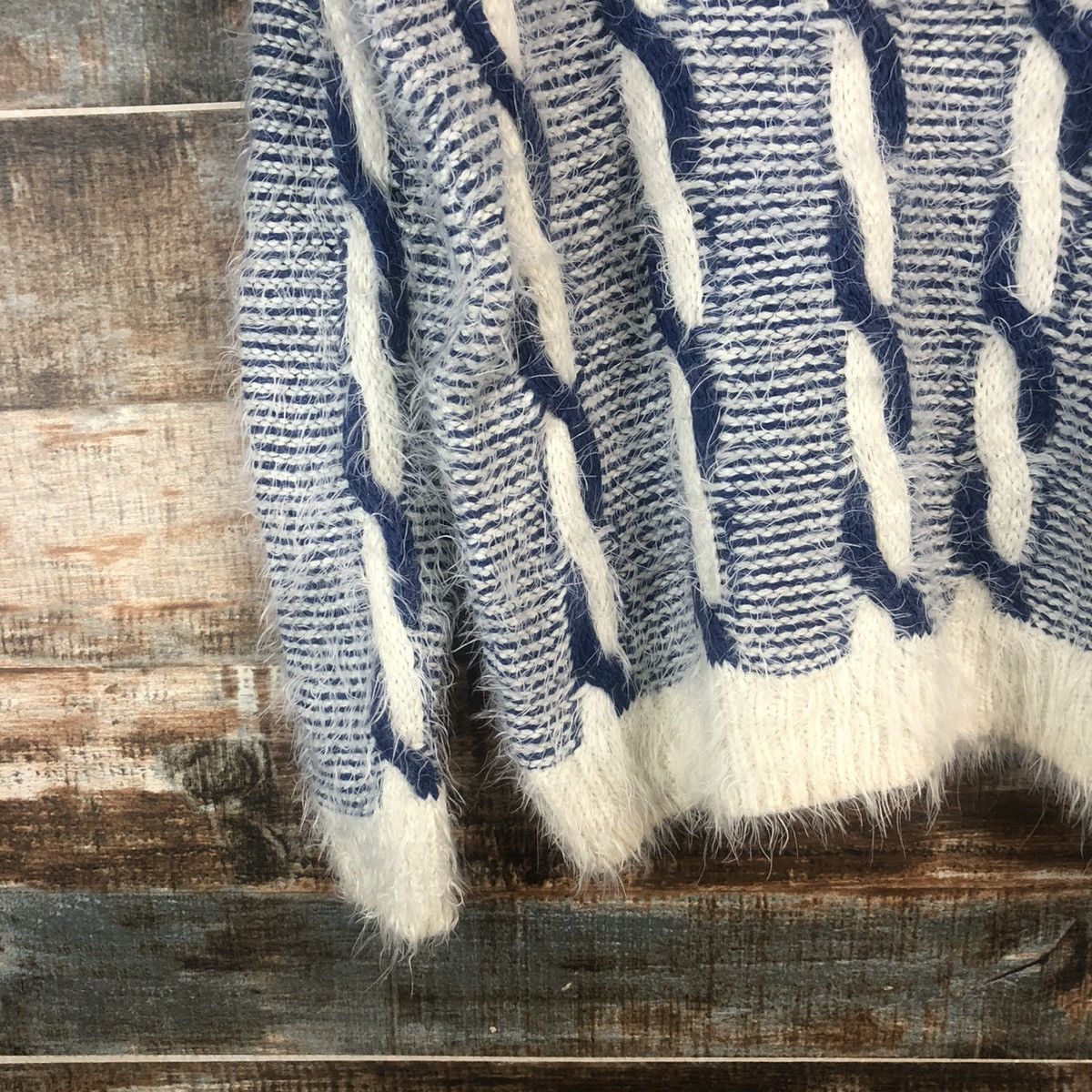 Homespun Knitwear DLL Rose Bowl Blue mohair shaggy fur Knitwear #C540 Size M / US 6-8 / IT 42-44 - 7 Thumbnail