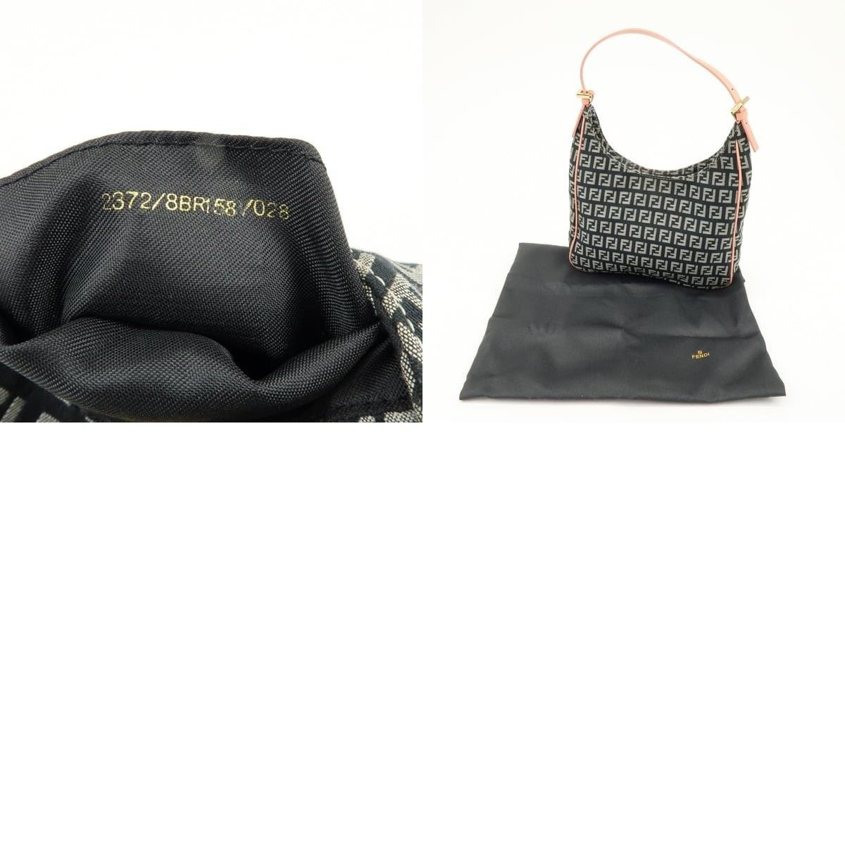 Fendi Fendi Zucchino Canvas & Leather Shoulder Bag Navy Size ONE SIZE - 8 Thumbnail
